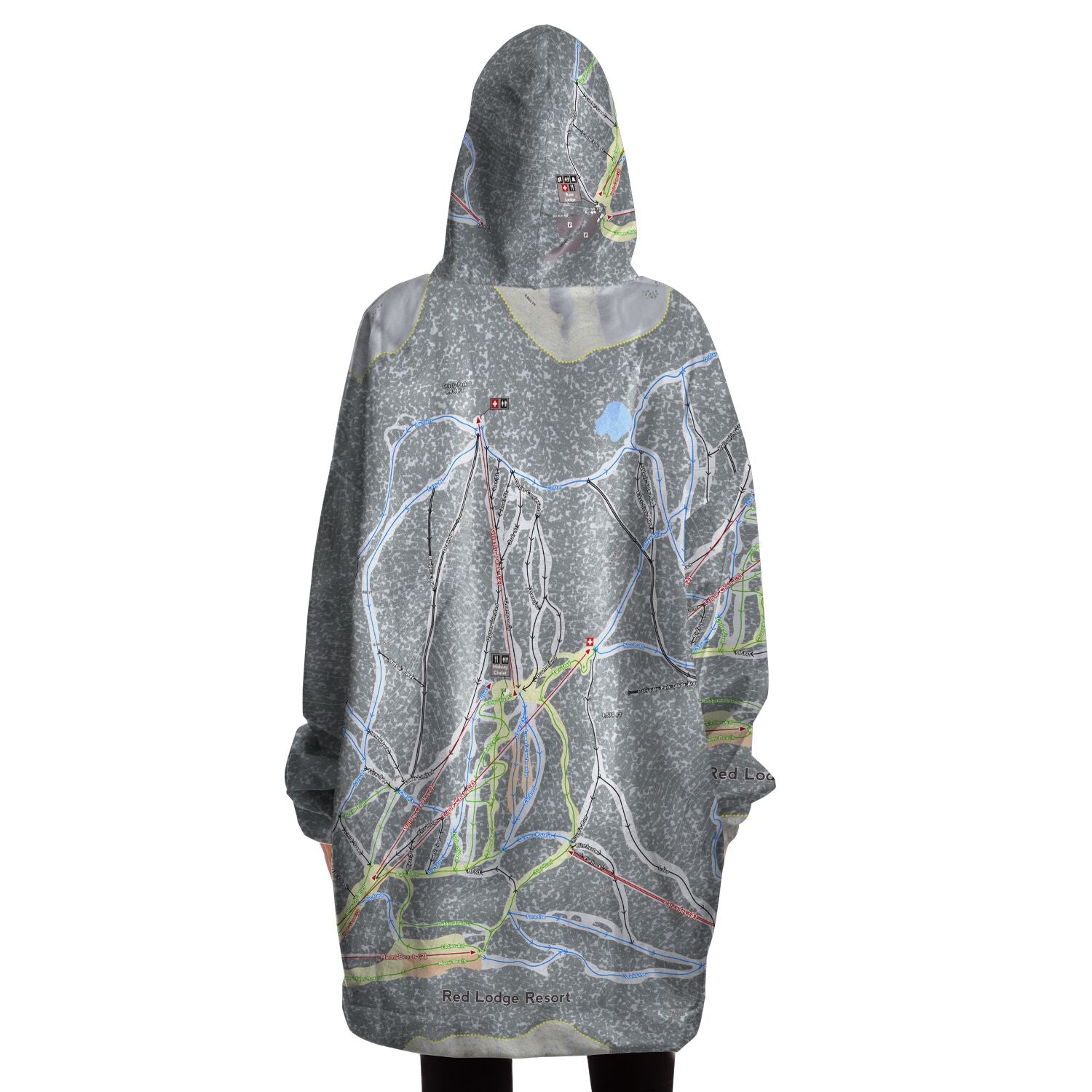 Red Lodge, Montana Ski Trail Map - Snug Hoodie