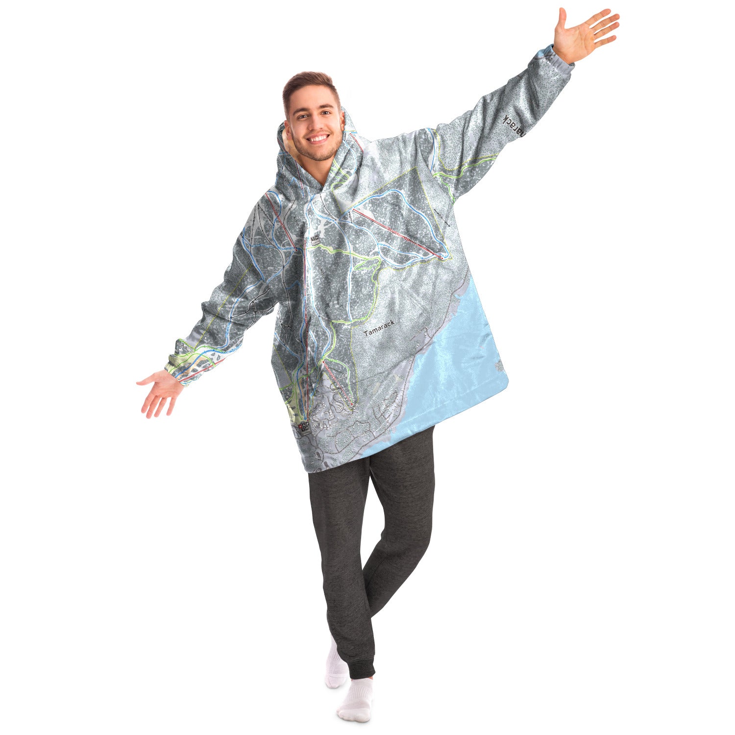 Tamarack, Idaho Ski Trail Map - Snug Hoodie