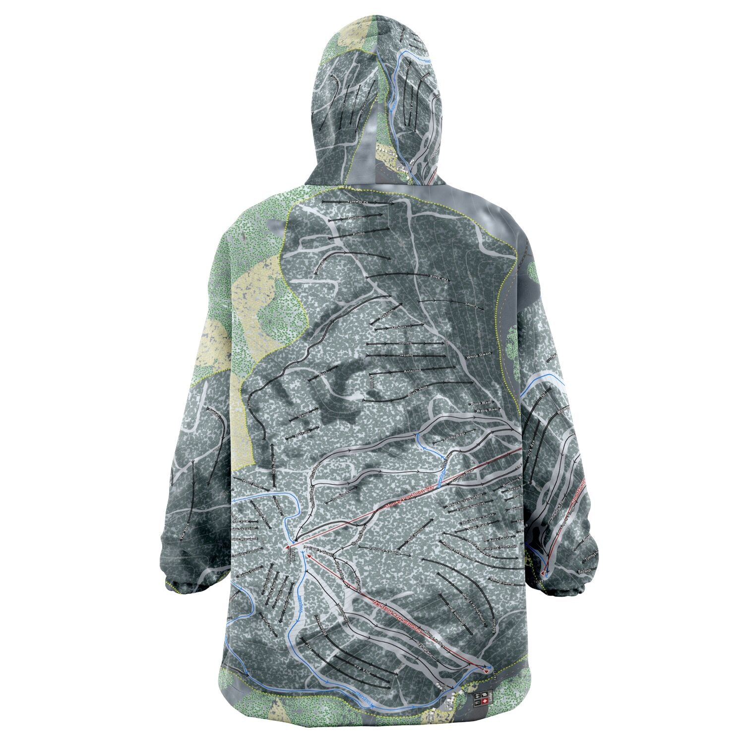 Mount Bohemia, Michigan Ski Trail Map Snug Hoodie