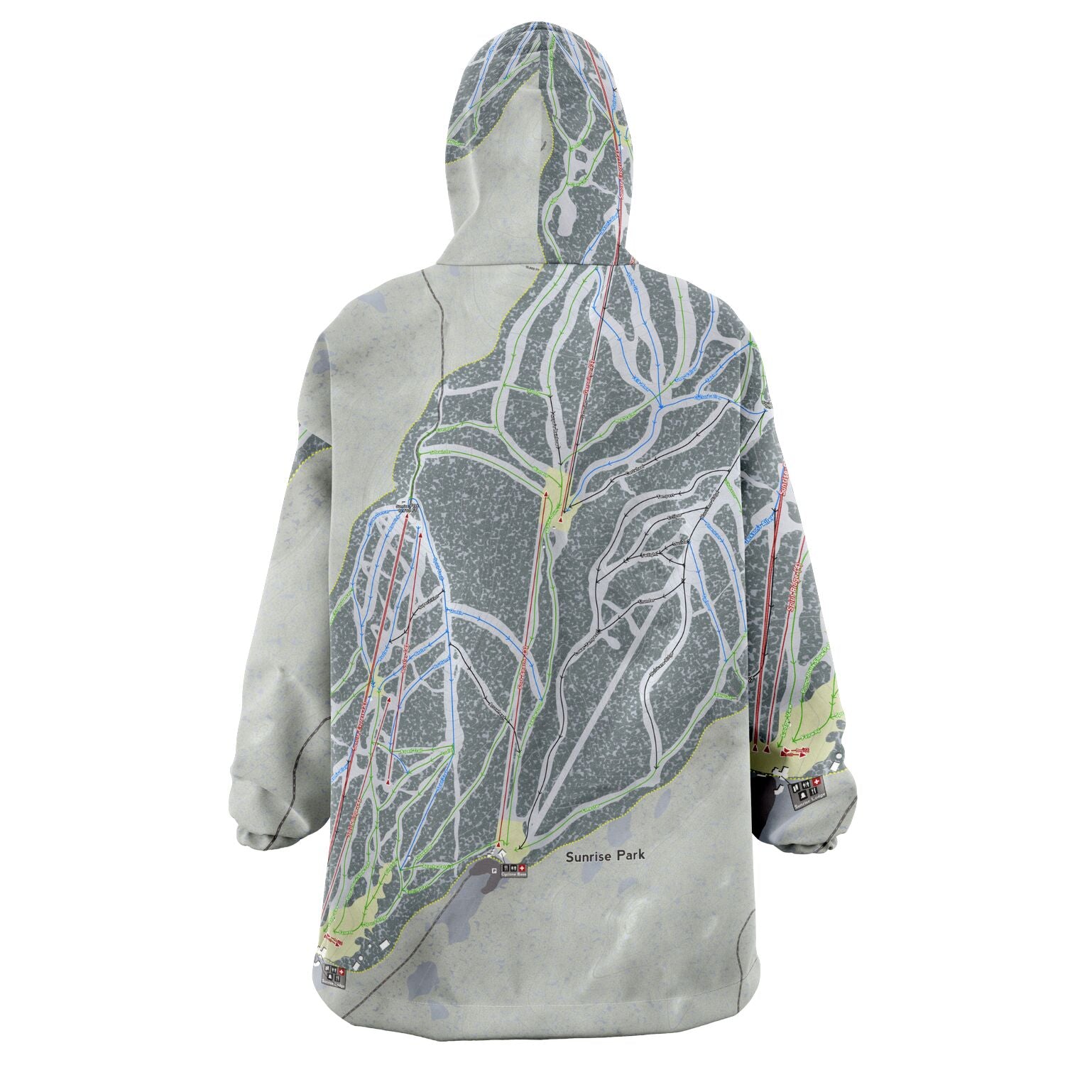 Sunrise Park, Arizona Ski Trail Map Snug Hoodie