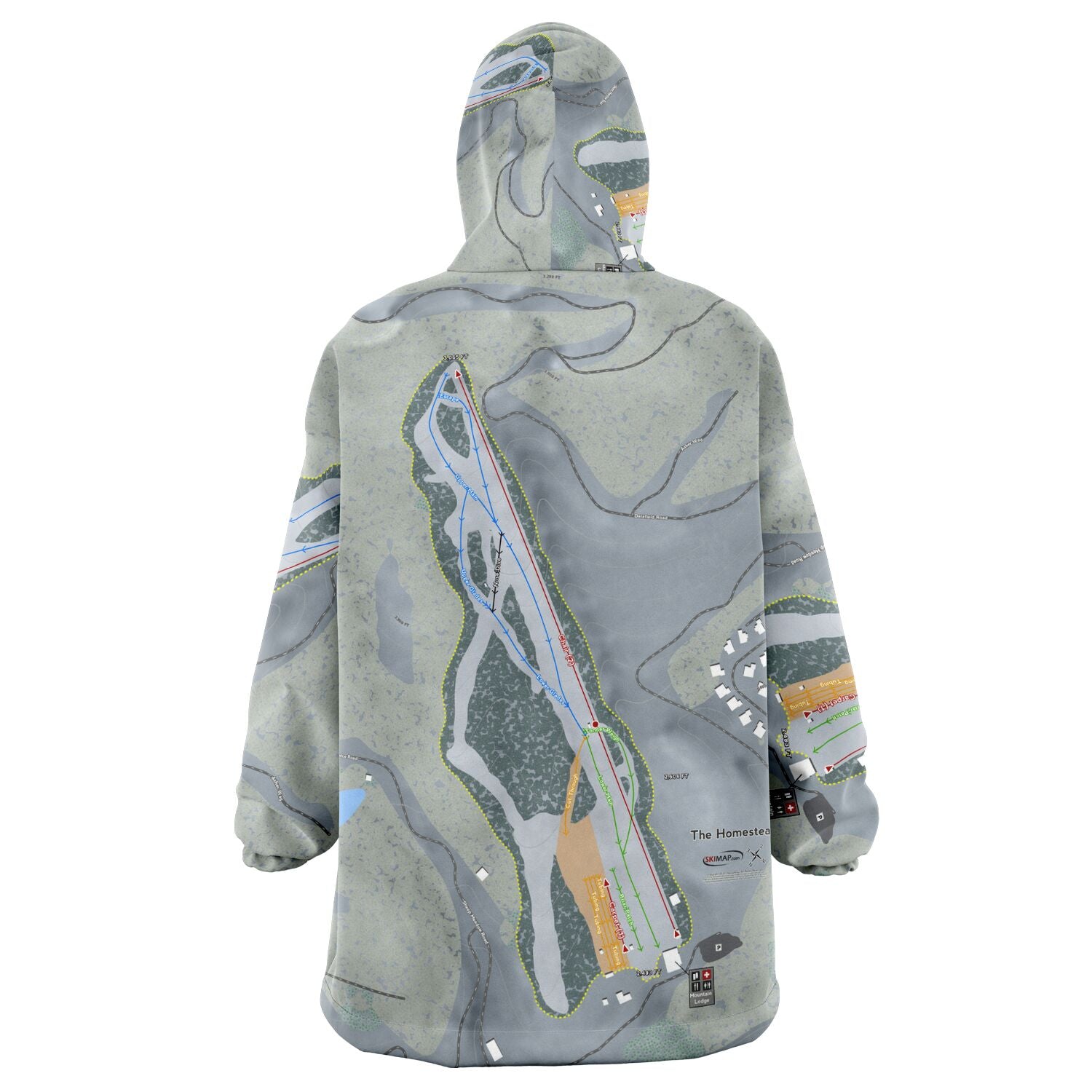 The Homestead, Virginia Ski Trail Map - Snug Hoodie