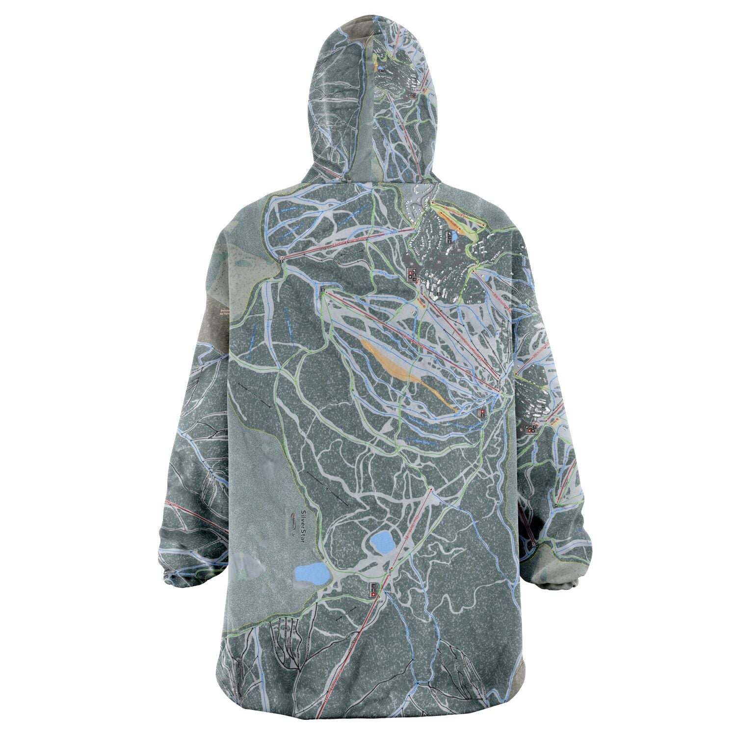 SilverStar, British Columbia Ski Trail Map Snug Hoodie