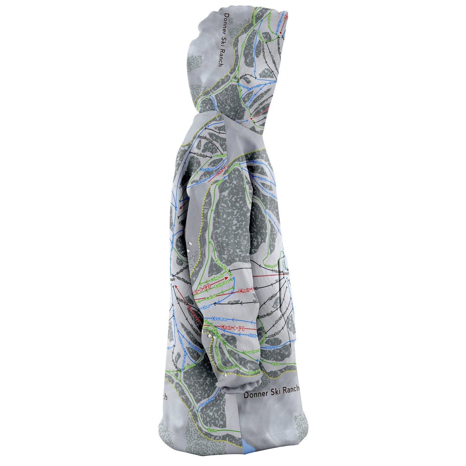 Donner Ski Ranch, California Ski Trail Map - Snug Hoodie