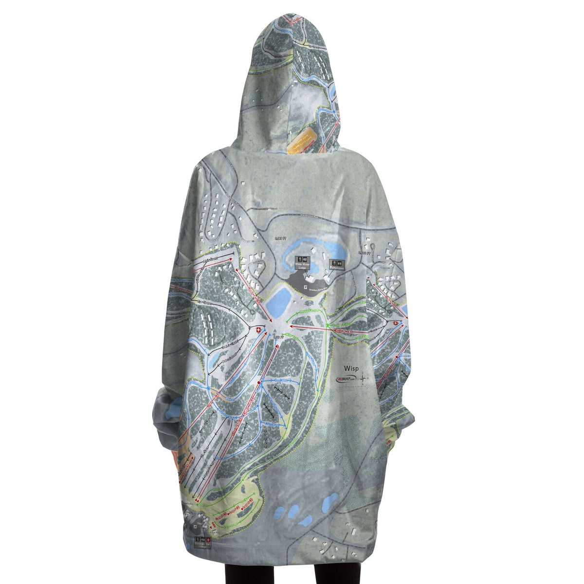 Wisp, Maryland Ski Trail Map - Snug Hoodie