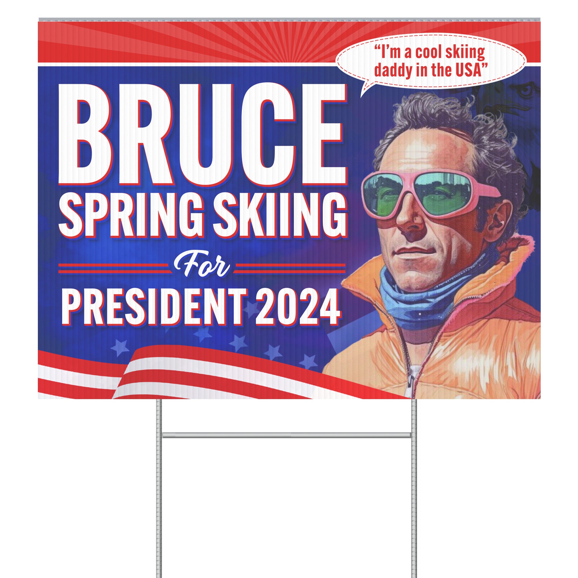 Bruce Spring Skiing For President 2024 Yard Sign