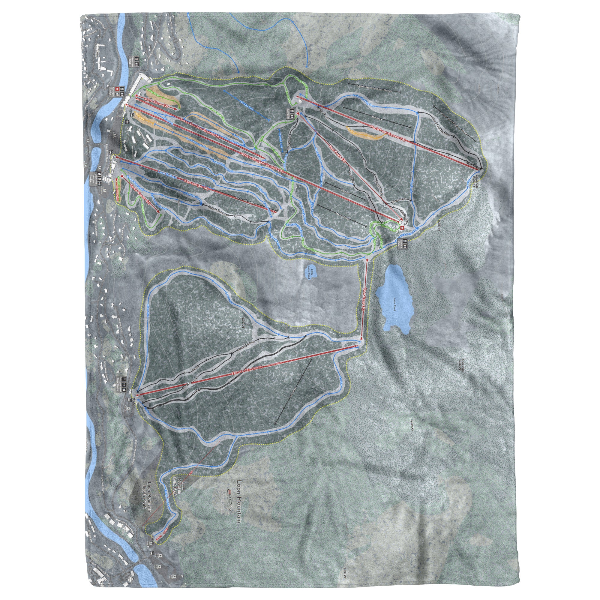 Loon Mountain, New Hampshire Ski Resort Map Blanket