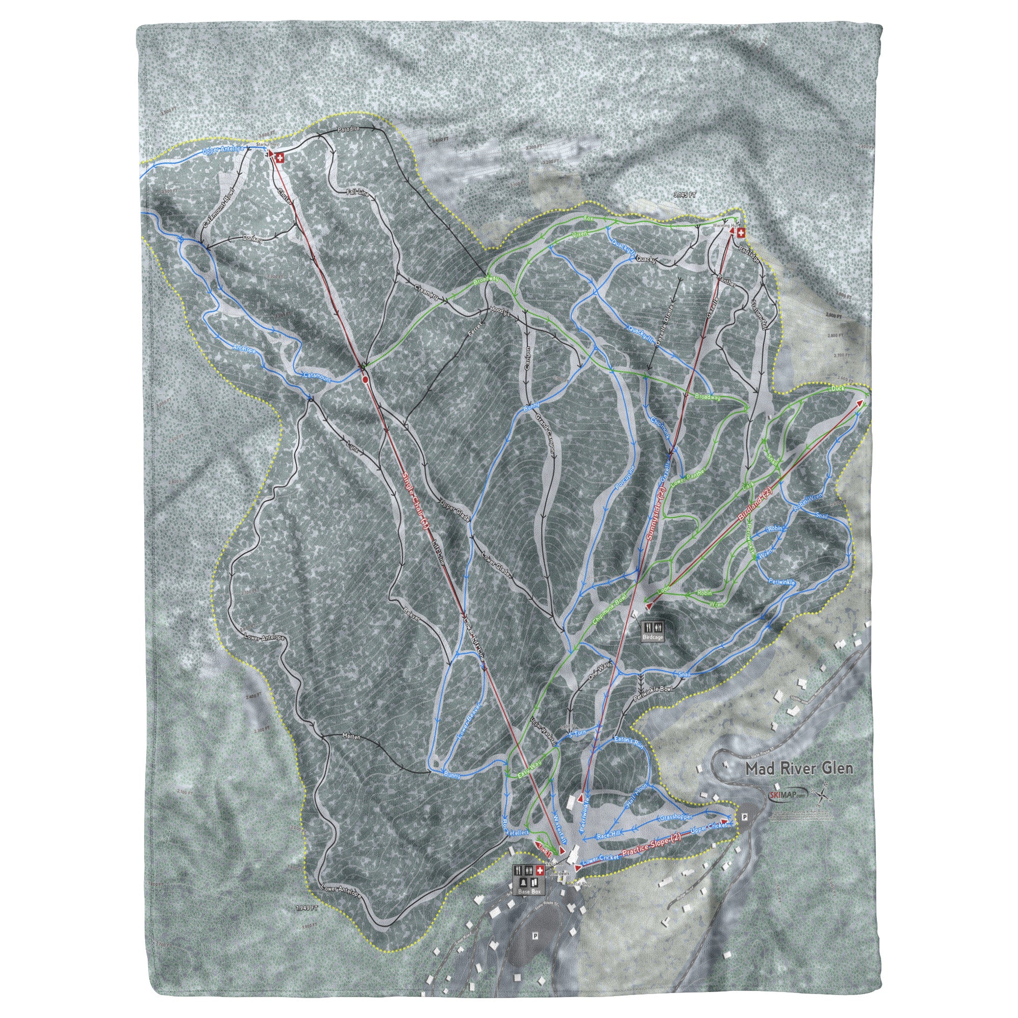 Mad River Glen, Vermont Ski Resort Map Blanket