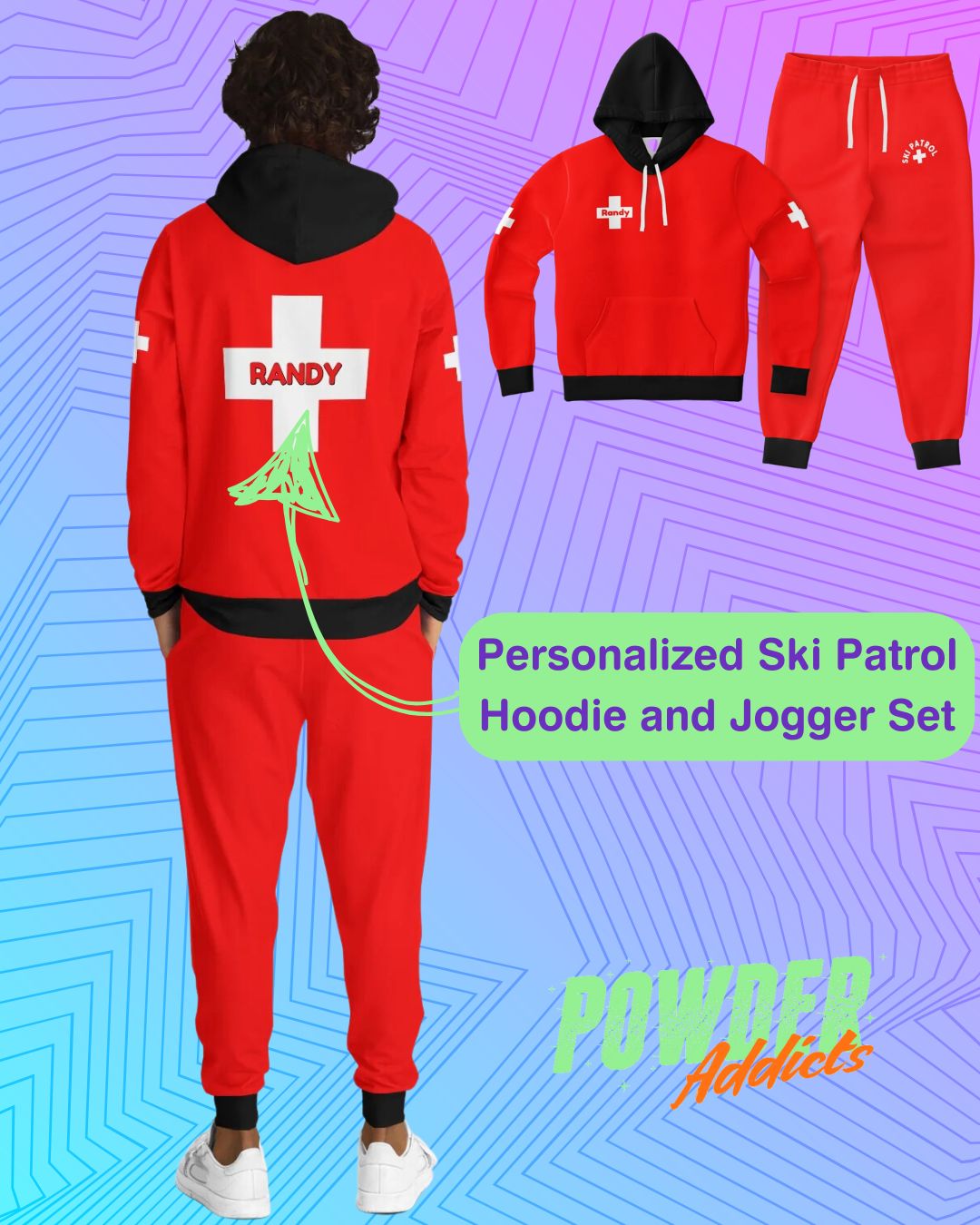 PERSONALIZED Ski Patrol Hoodie and Jogger Sets