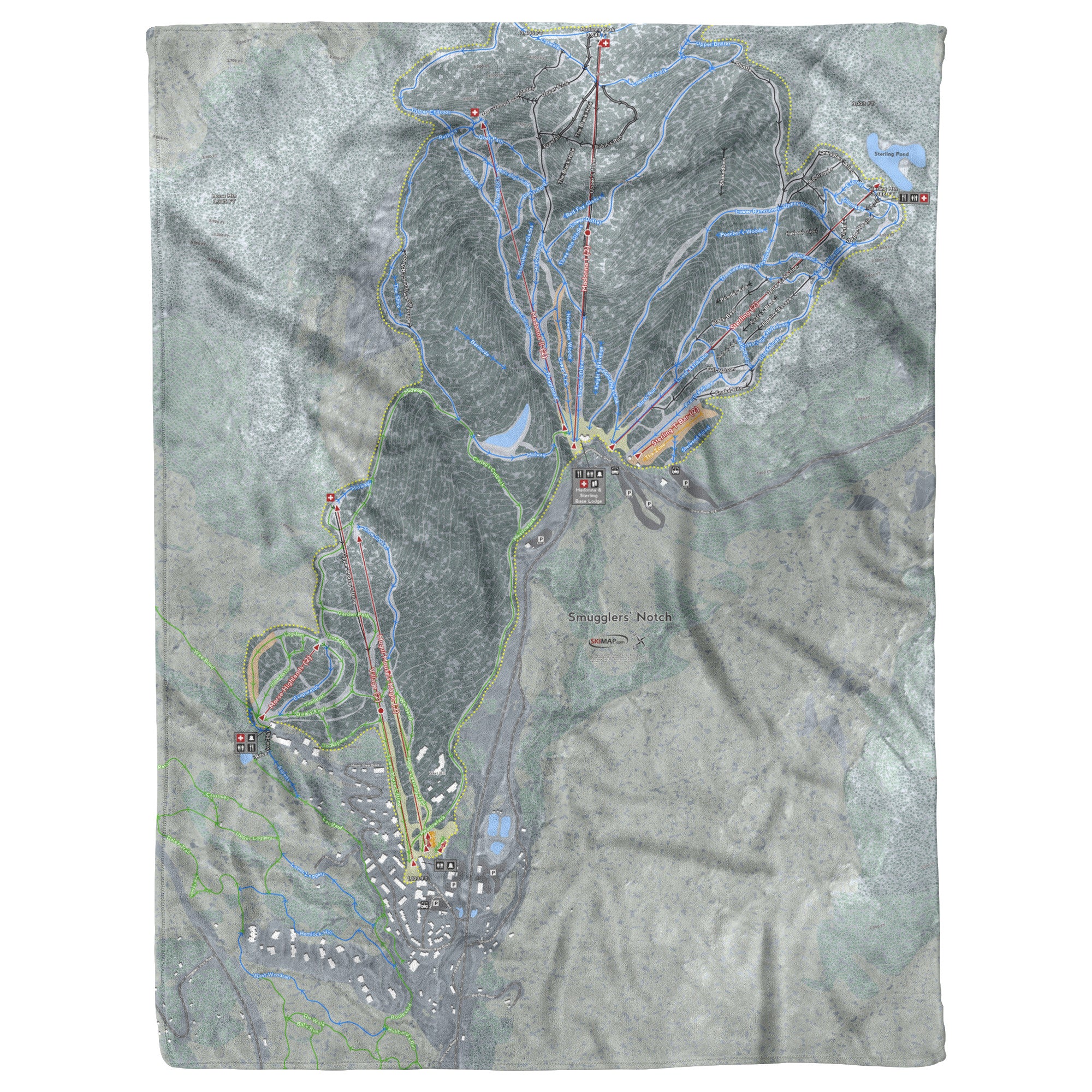 Smuggler's Notch, Vermont Ski Resort Map Blanket