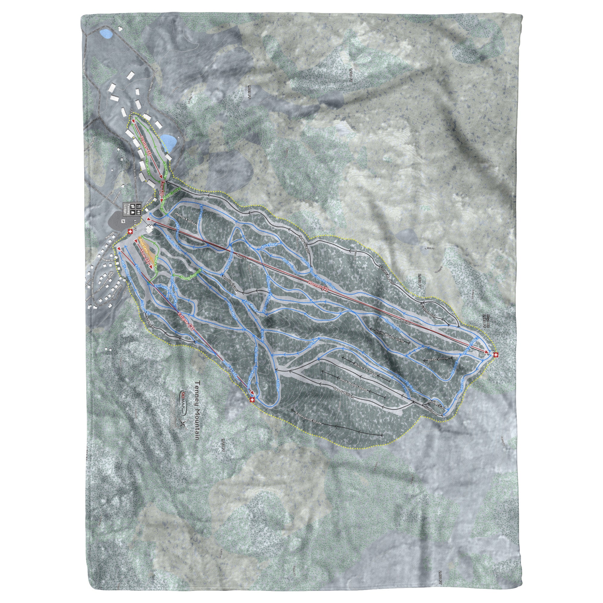 Tenney Mountain, New Hampshire Ski Resort Map Blanket