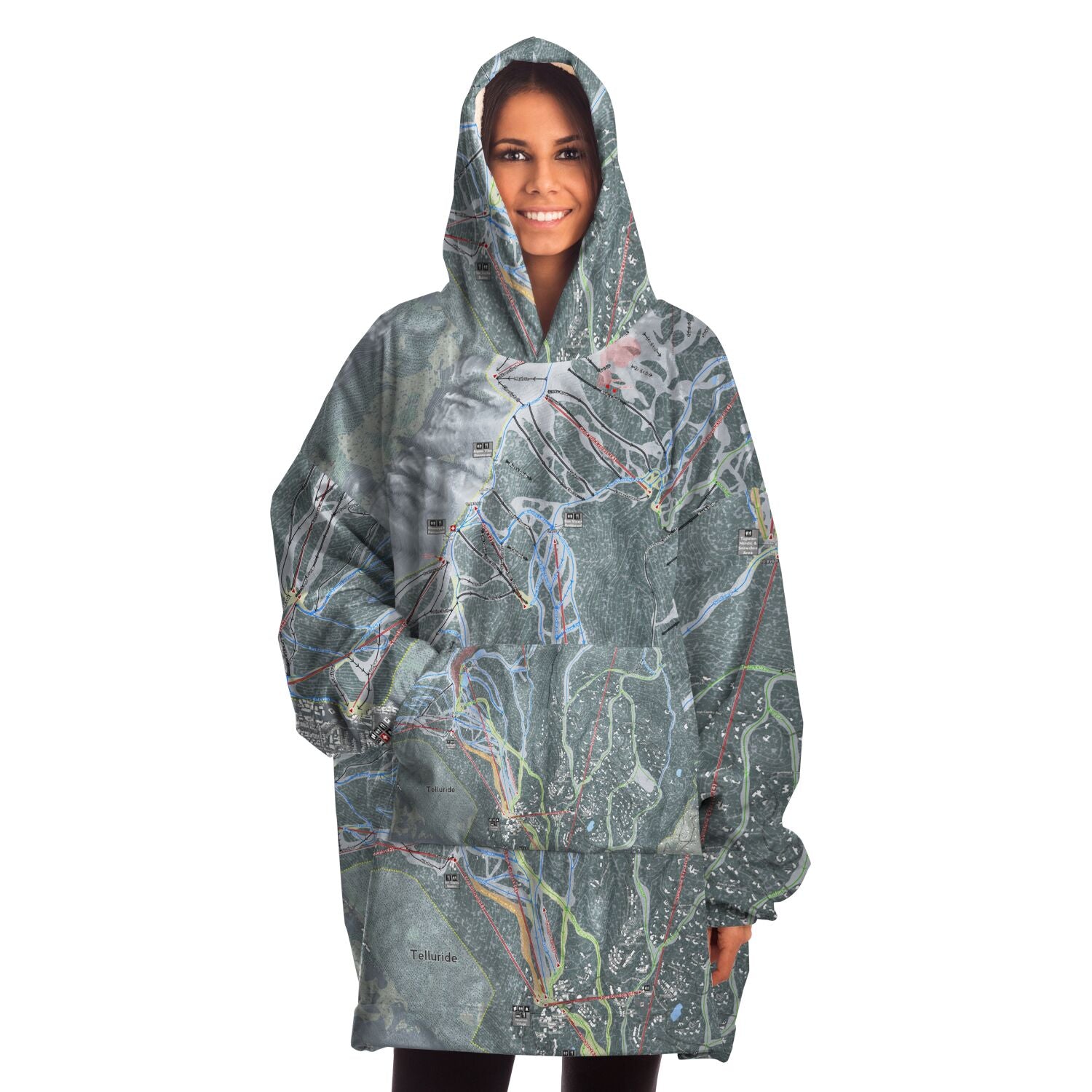 Telluride, Colorado Ski Trail Map - Snug Hoodie