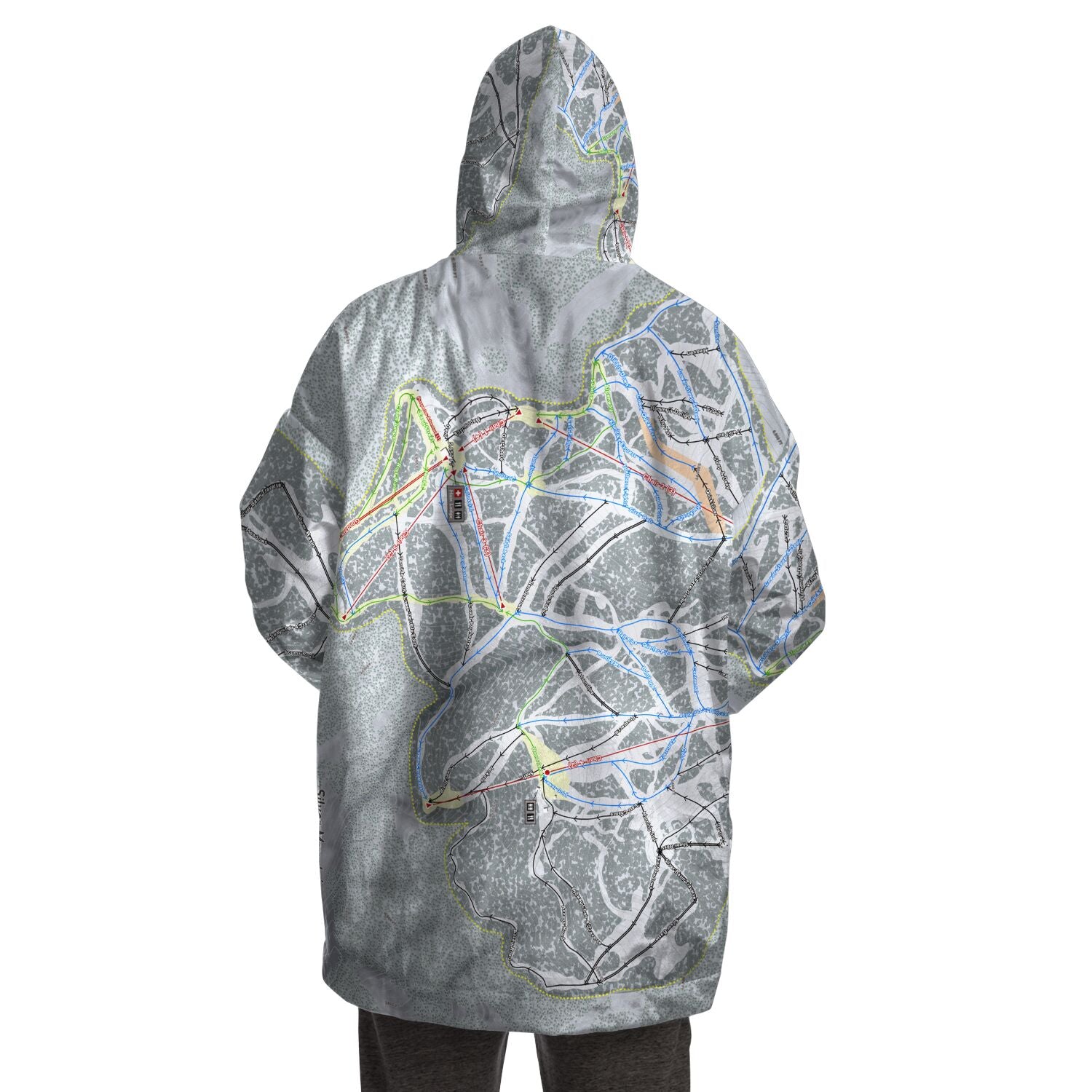 Silver Mountain, Idaho Ski Trail Map - Snug Hoodie