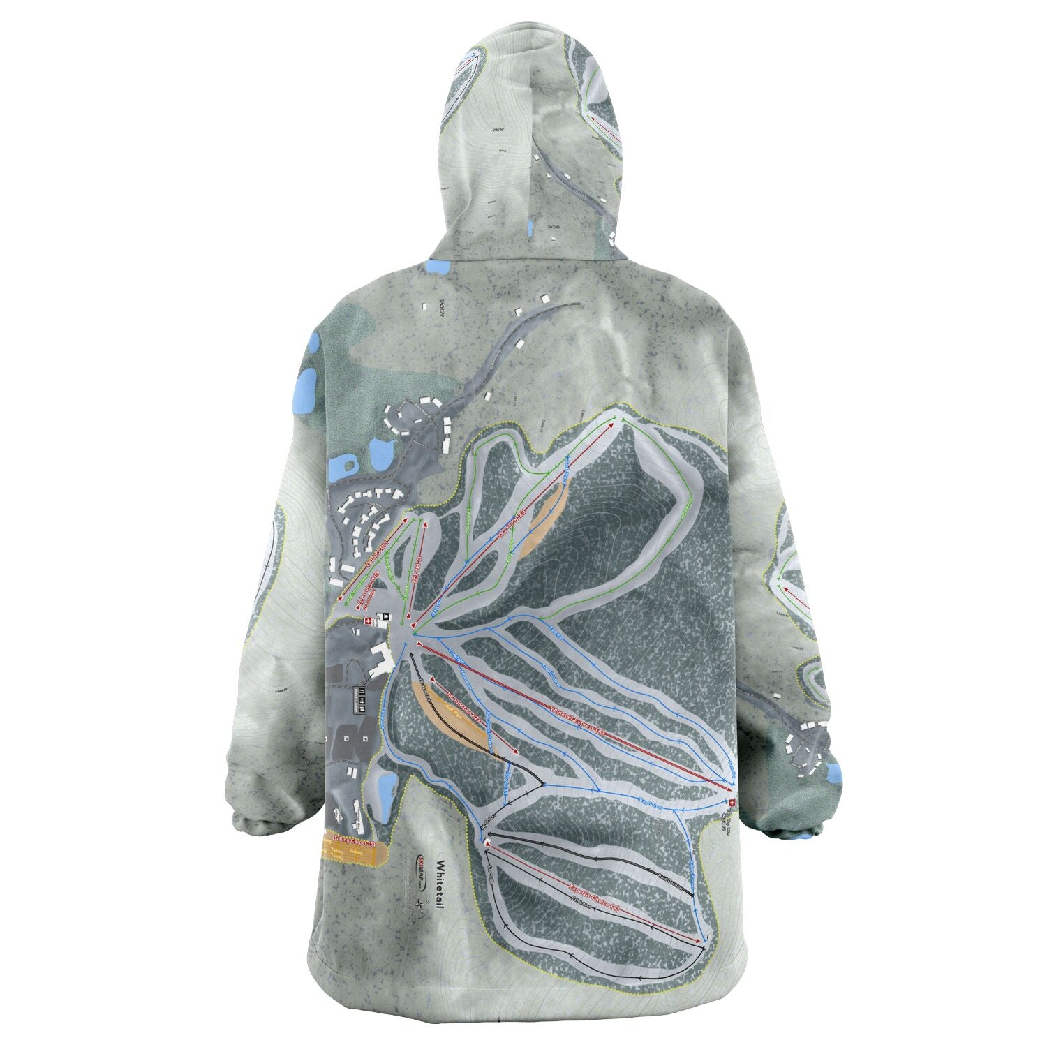 Whitetail, Pennsylvania Ski Trail Map Snug Hoodie