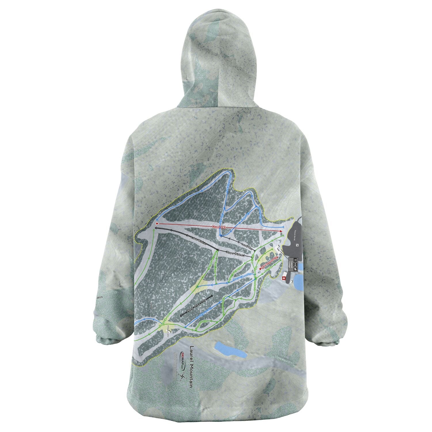 Laurel Mountain, Pennsylvania Ski Trail Map Snug Hoodie