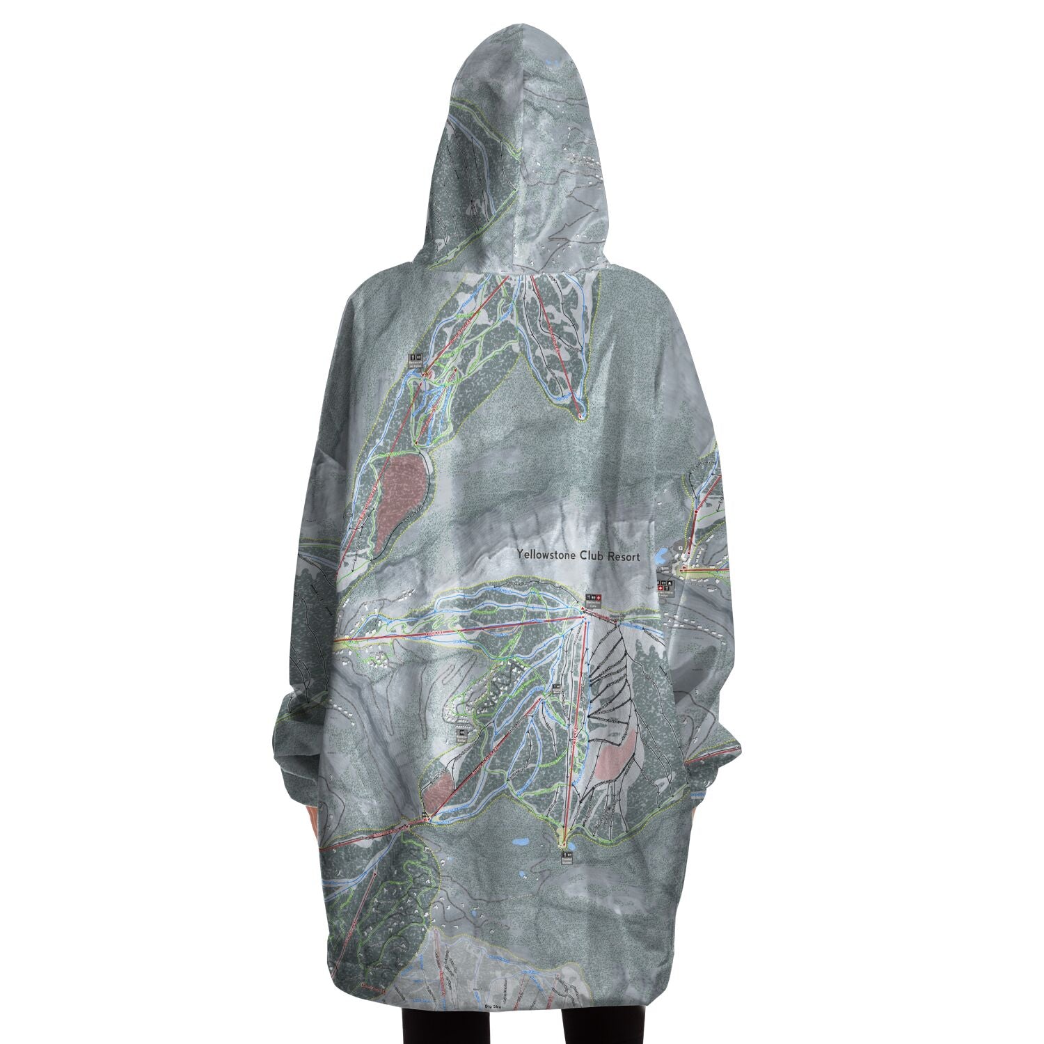 Yellowstone Club, Montana Ski Trail Map - Snug Hoodie