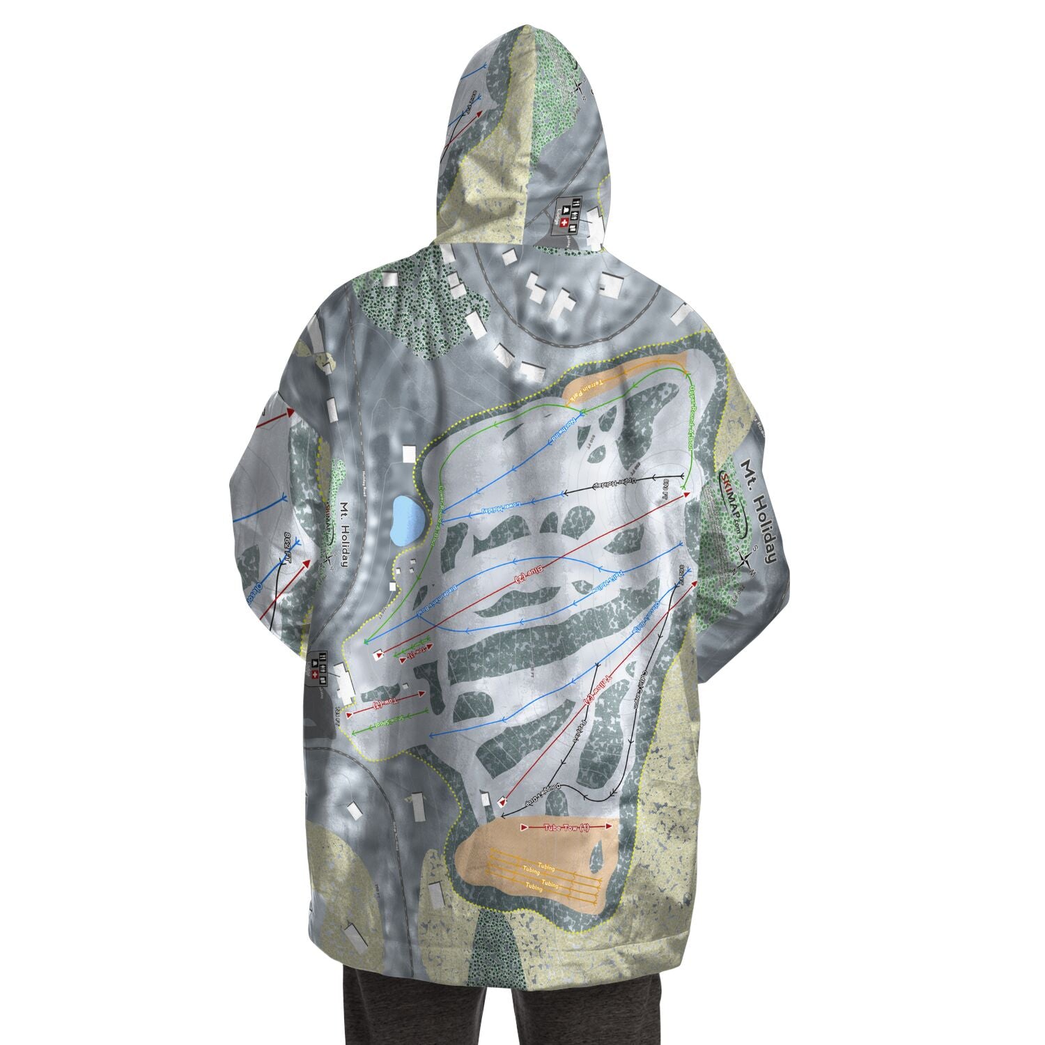 Mt Holiday, Michigan Ski Trail Map Snug Hoodie