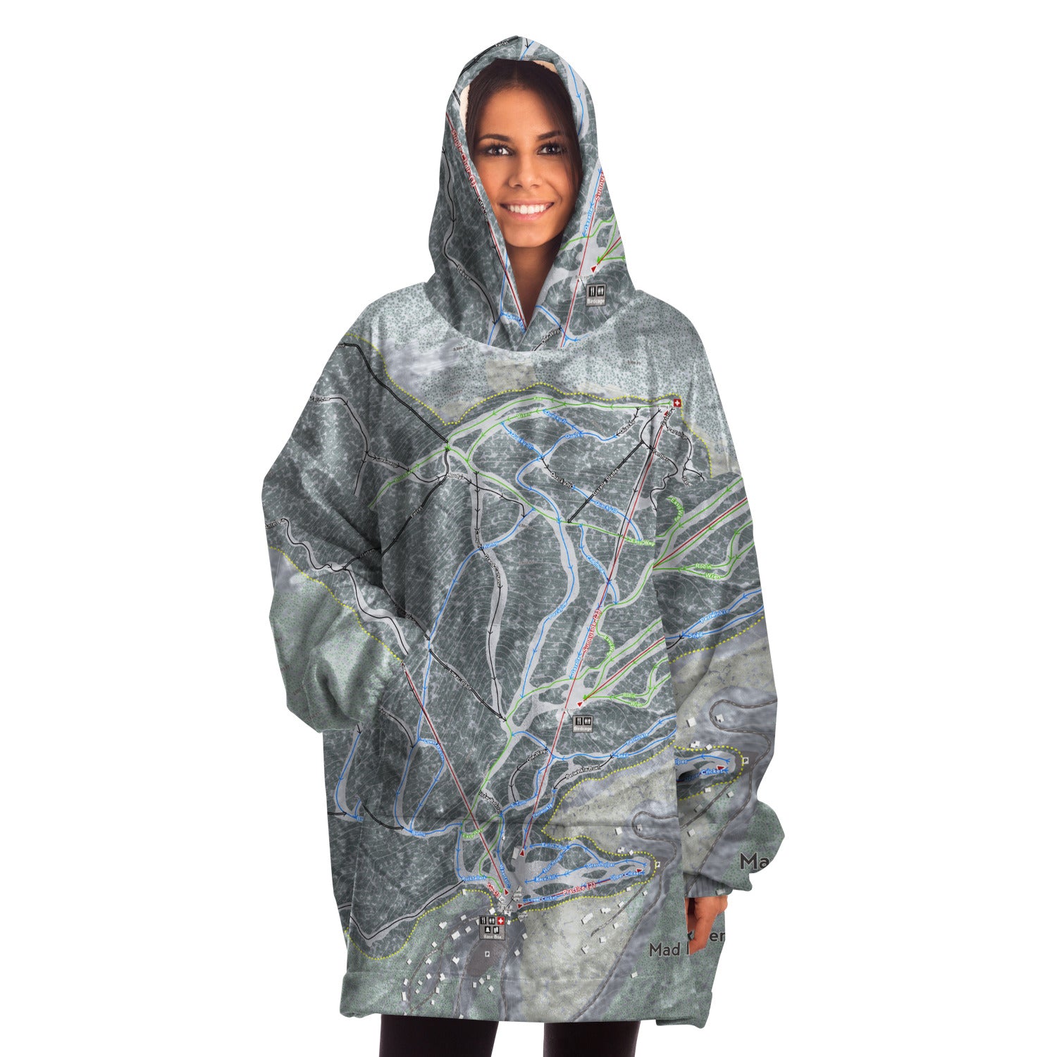 Mad River Glen, Vermont Ski Trail Map - Snug Hoodie