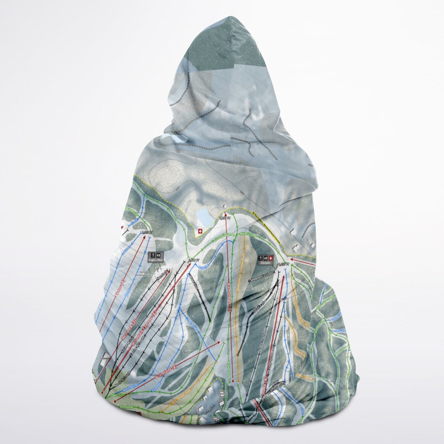 Boyne Mountain, Michgan Ski Trail Map - Adult Hooded Blanket