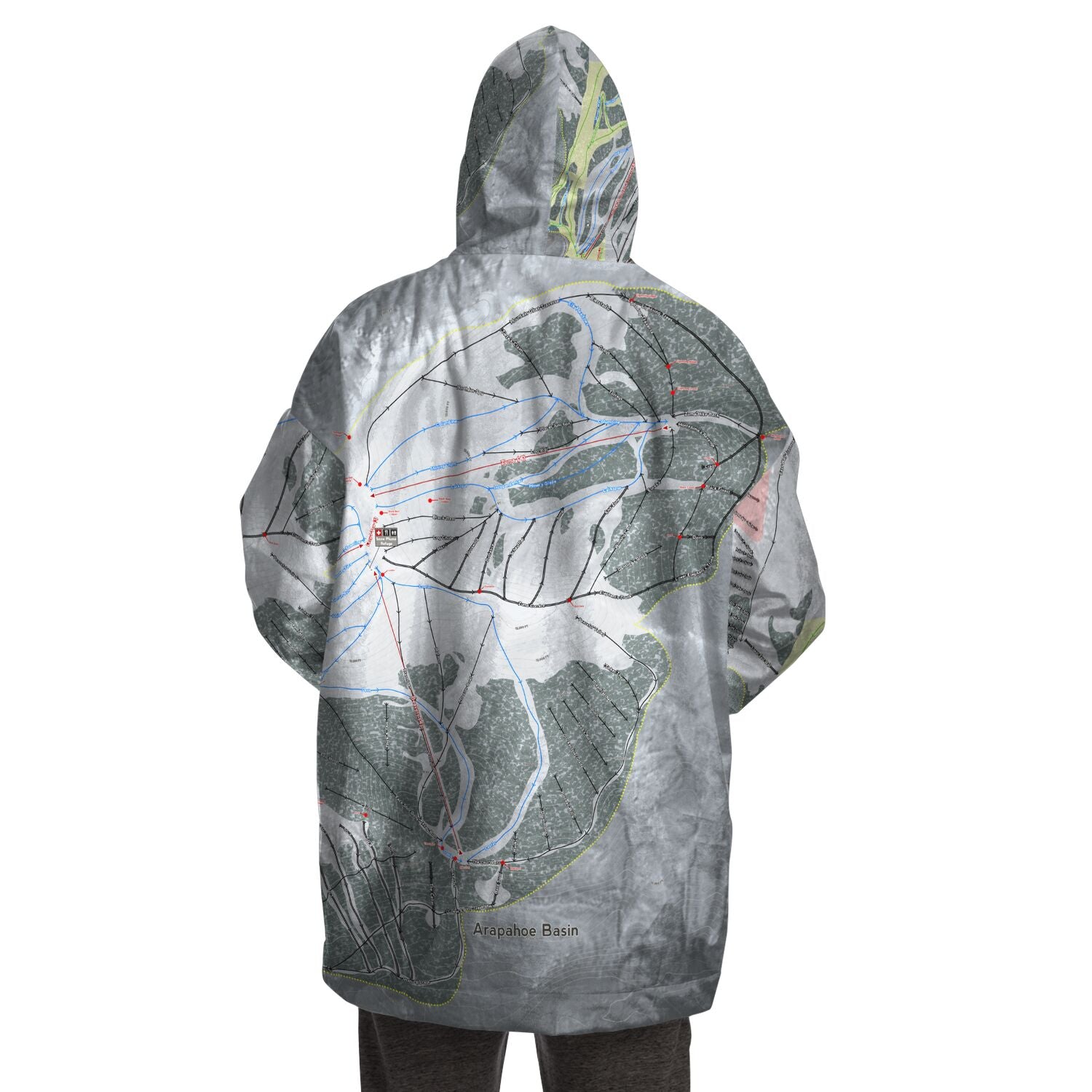 Arapahoe Basin, Colorado Ski Trail Map - Snug Hoodie