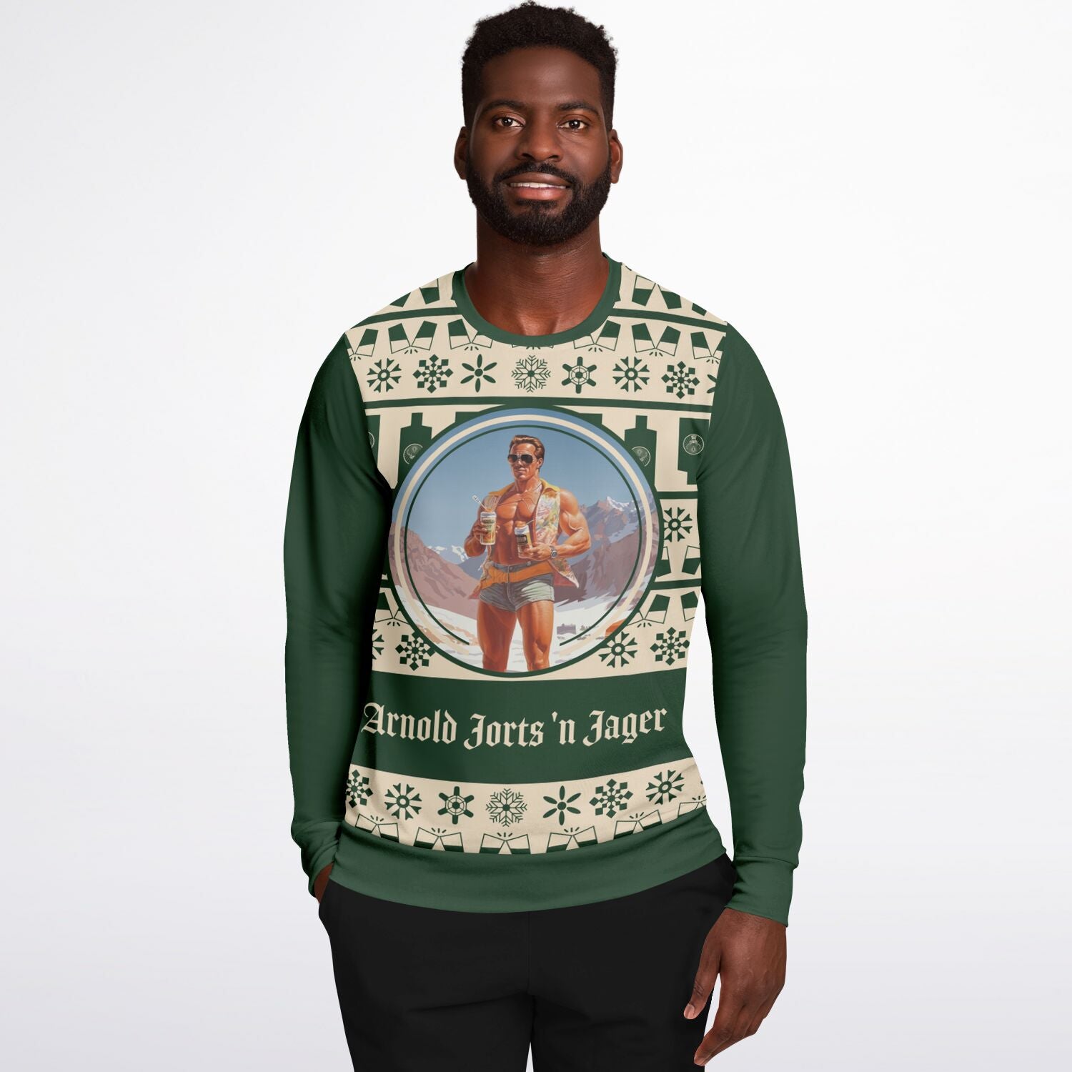 Arnold Jorts 'n Jager Ugly Christmas Sweater for Skiers