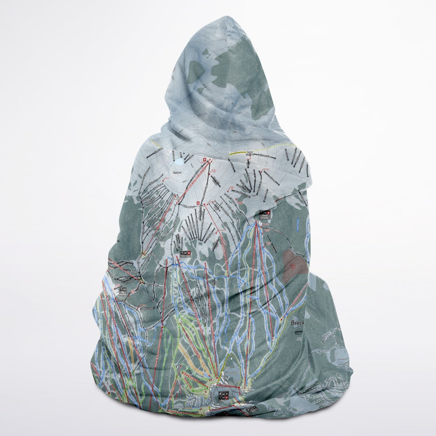 Breckenridge, Colorado Ski Trail Map - Adult Hooded Blanket