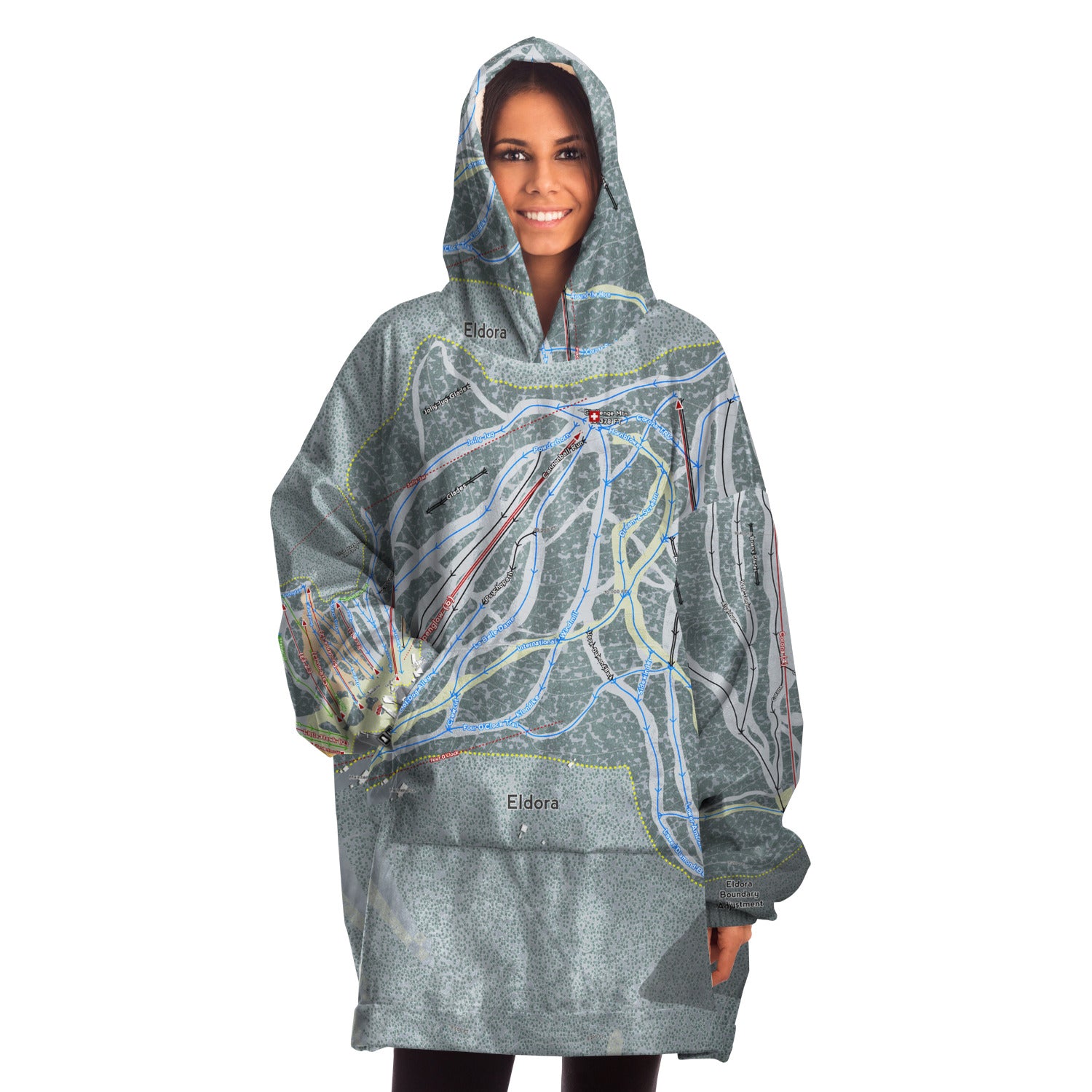 Eldora, Colorado Ski Trail Map - Snug Hoodie