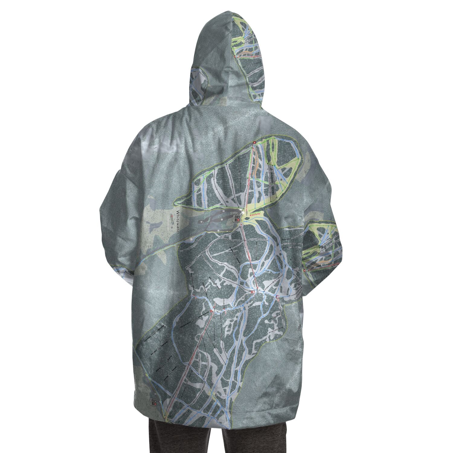 Whitewater, British Columbia Ski Trail Map Snug Hoodie