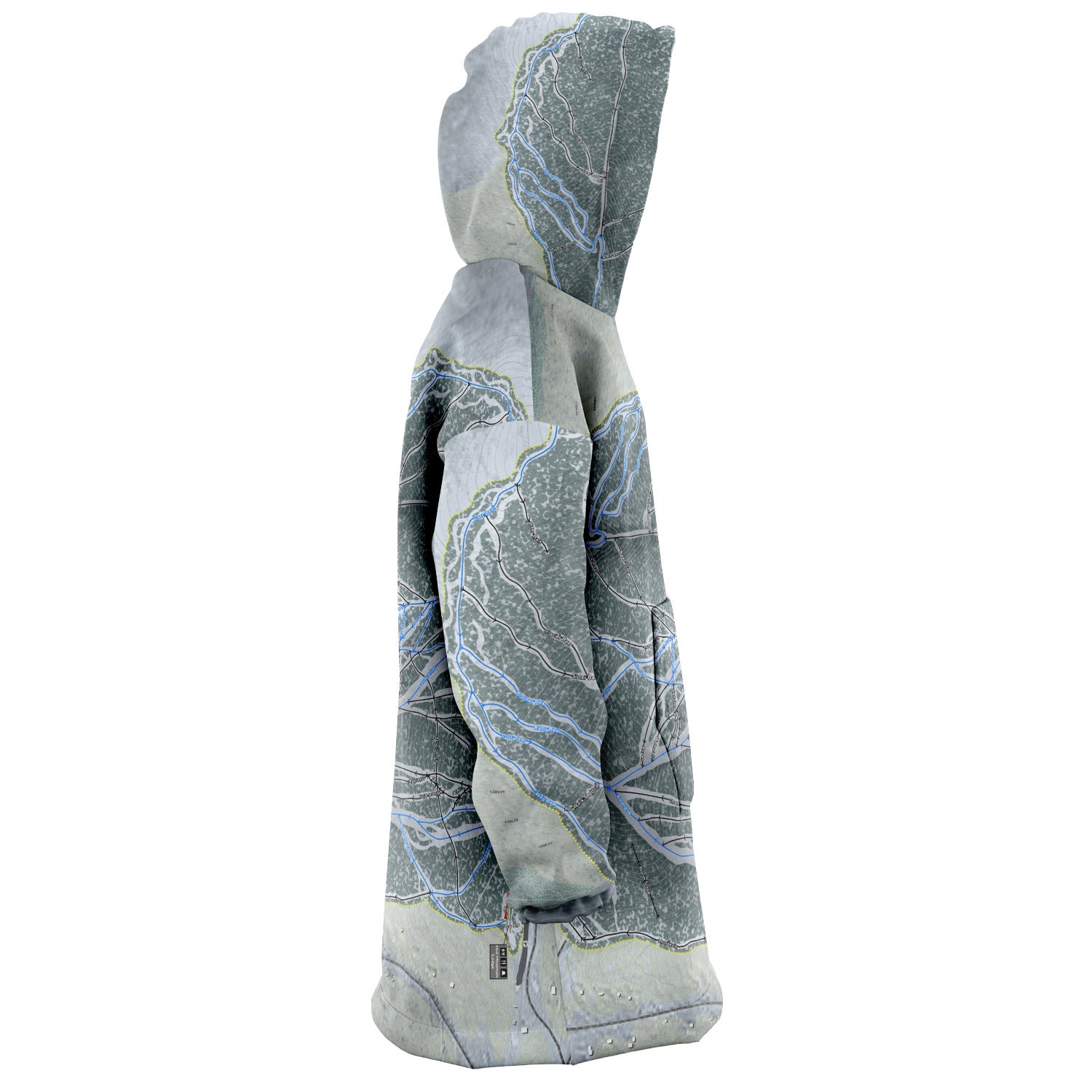 Moose Mountain, Alaska Ski Trail Map Snug Hoodie