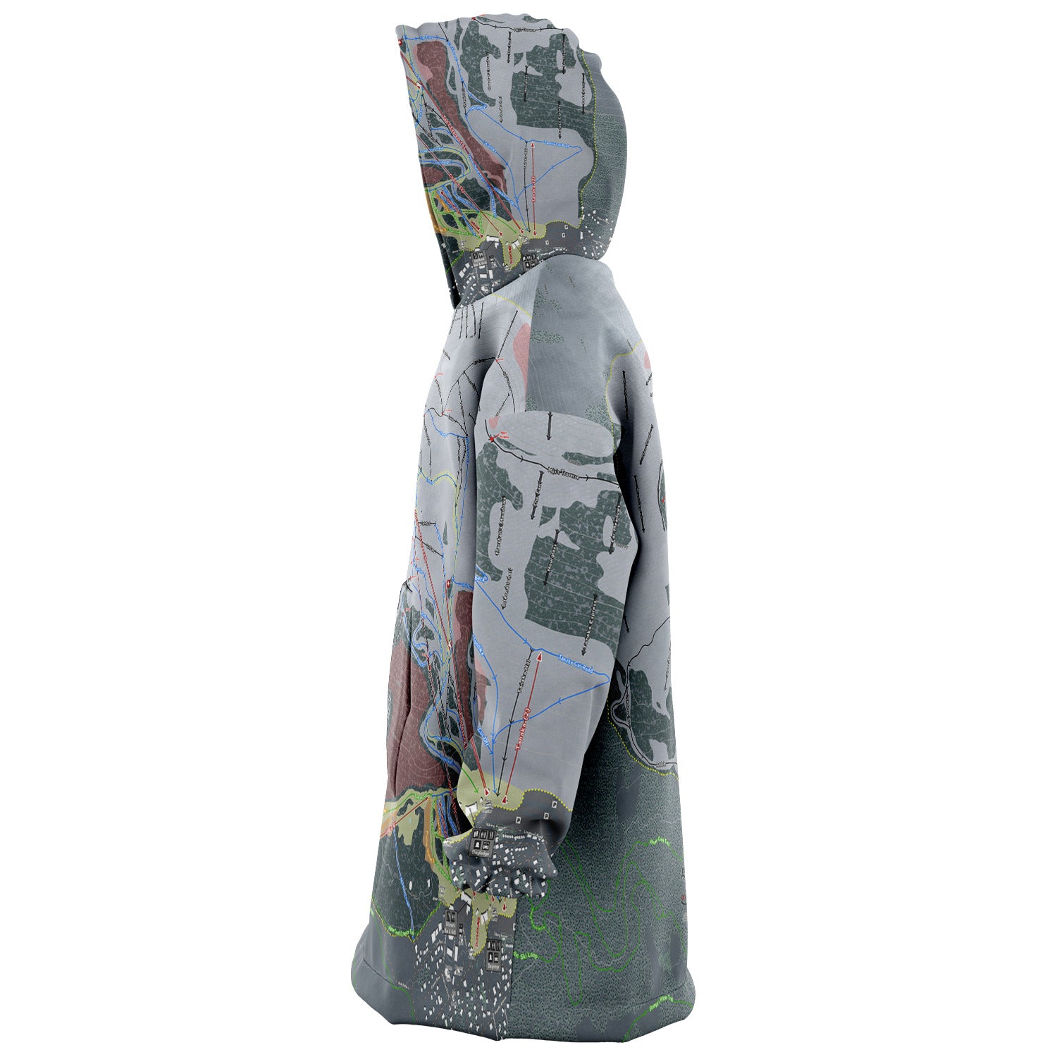 Alyeska, Alaska Ski Trail Map - Snug Hoodie