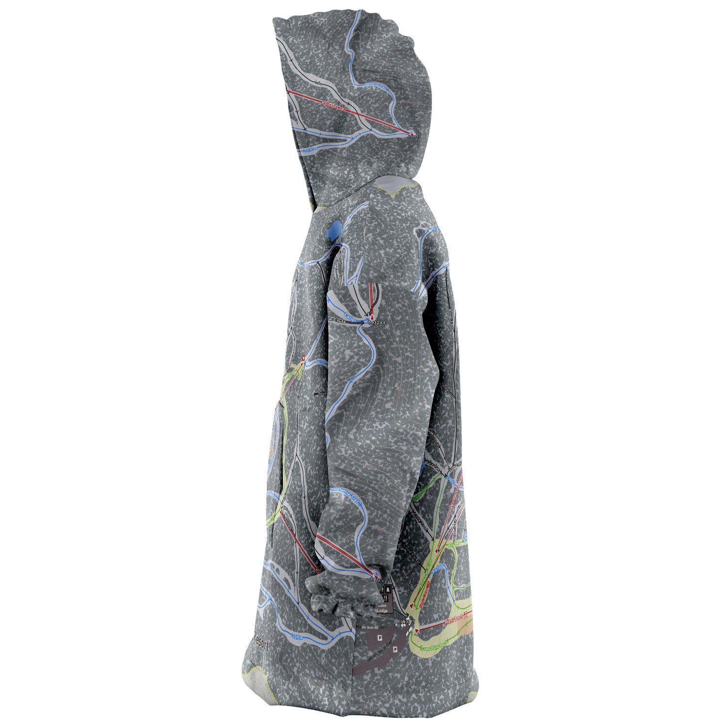 Red Lodge, Montana Ski Trail Map - Snug Hoodie