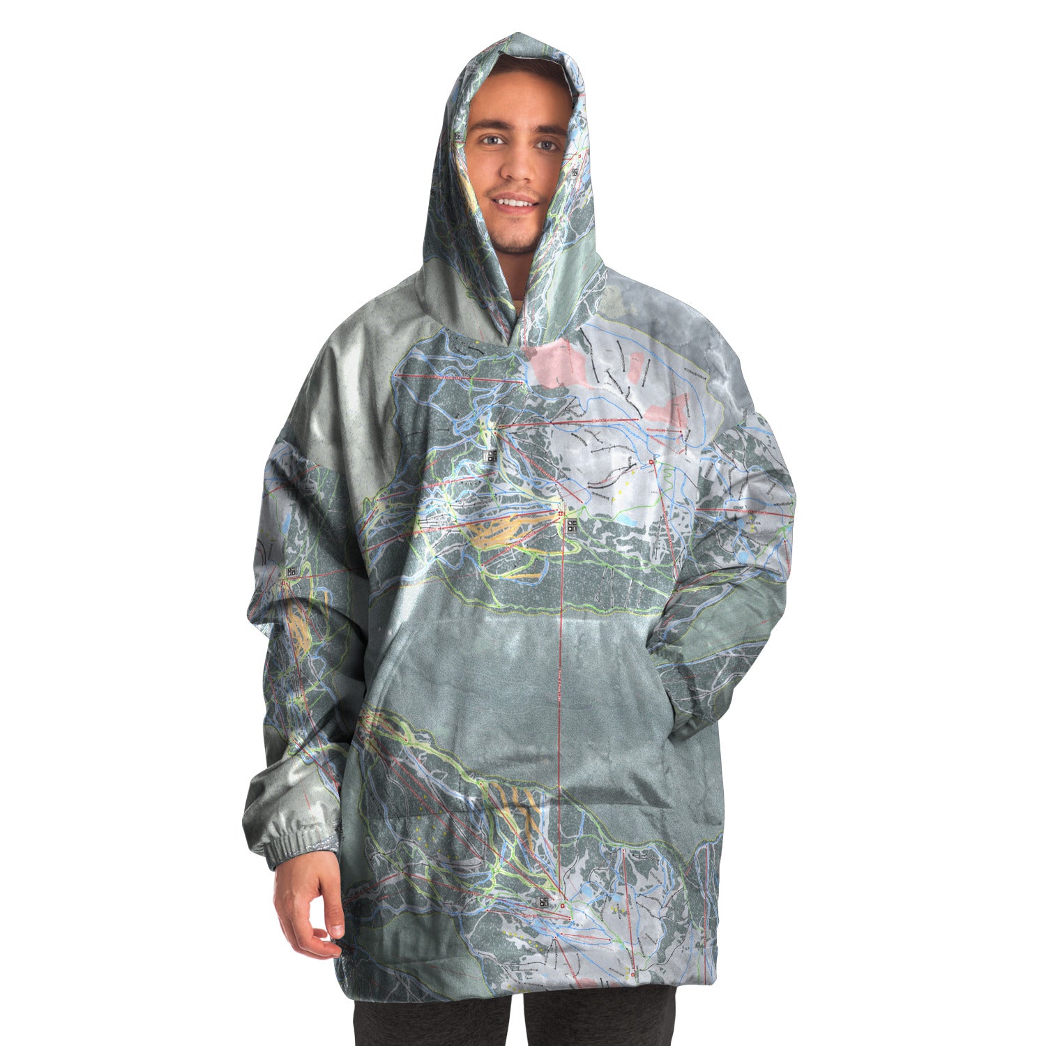 Whistler Blackcomb, British Columbia Ski Trail Map Snug Hoodie