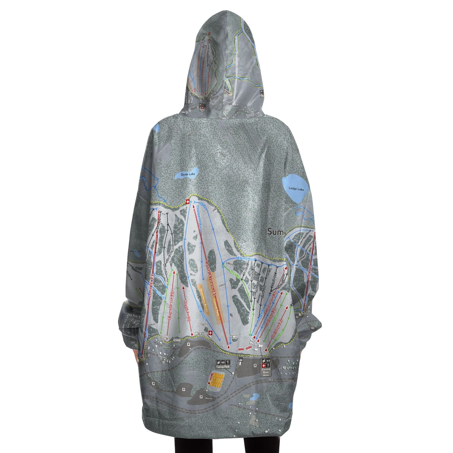 Summit At Snoqualmie Alpental, Washington Ski Trail Map Snug Hoodie