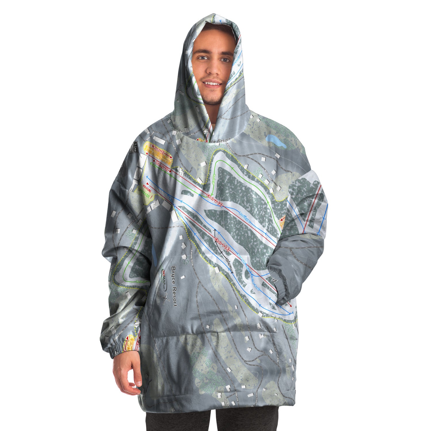 Bryce, Virginia Ski Trail Map - Snug Hoodie