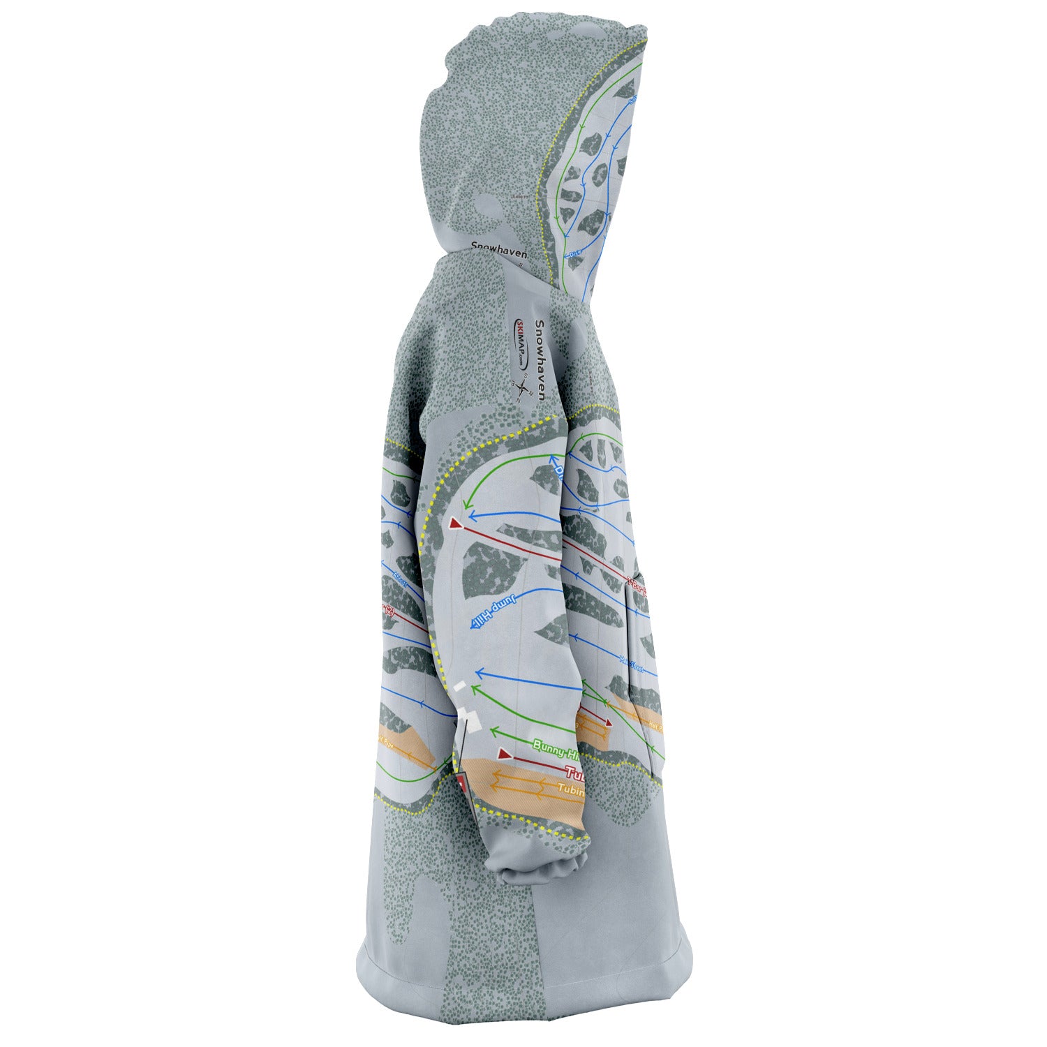 Snowhaven, Idaho Ski Trail Map Snug Hoodie