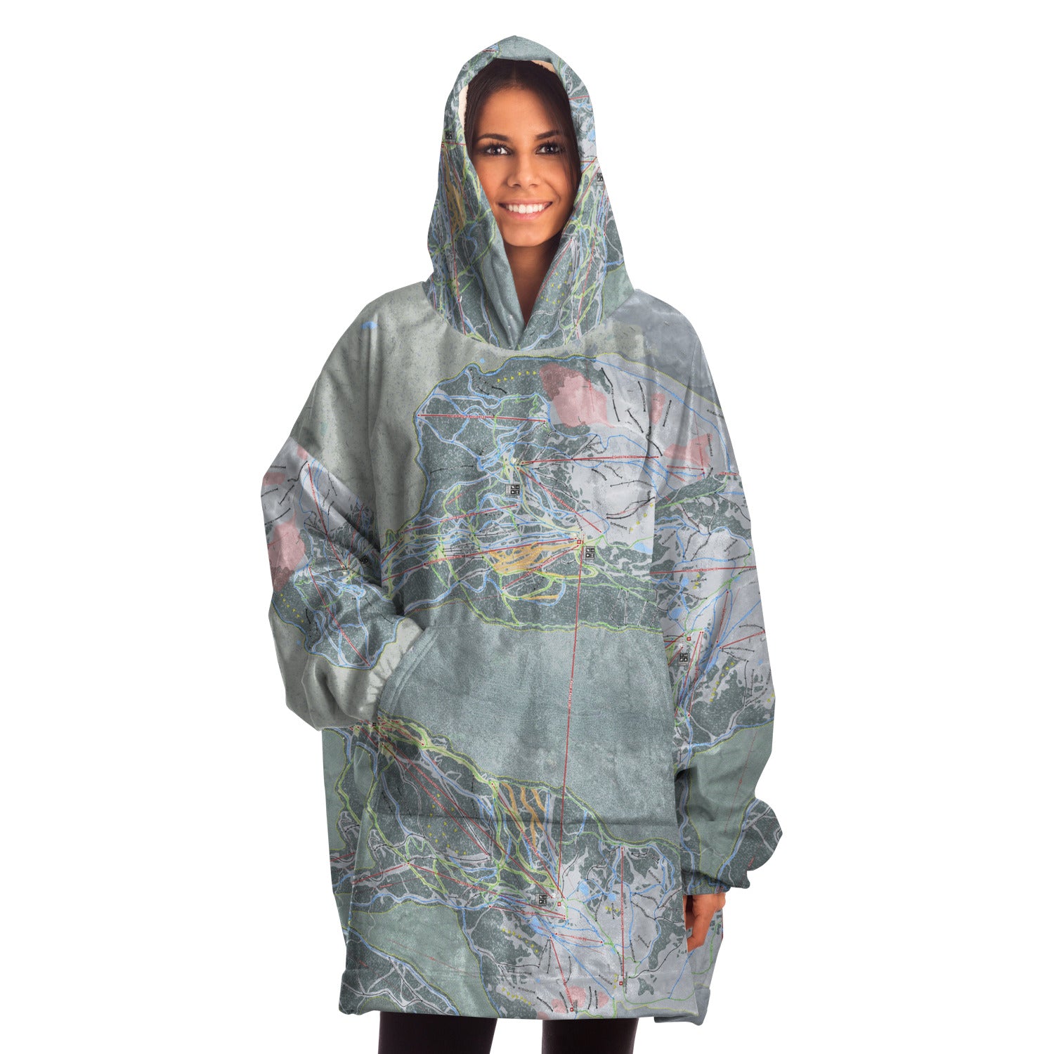 Whistler Blackcomb, British Columbia Ski Trail Map Snug Hoodie