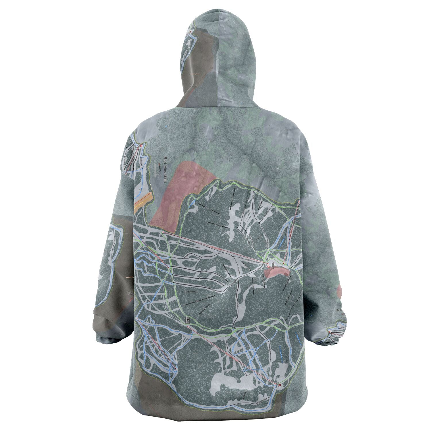 Red Mountain, British Columbia Ski Trail Map Snug Hoodie