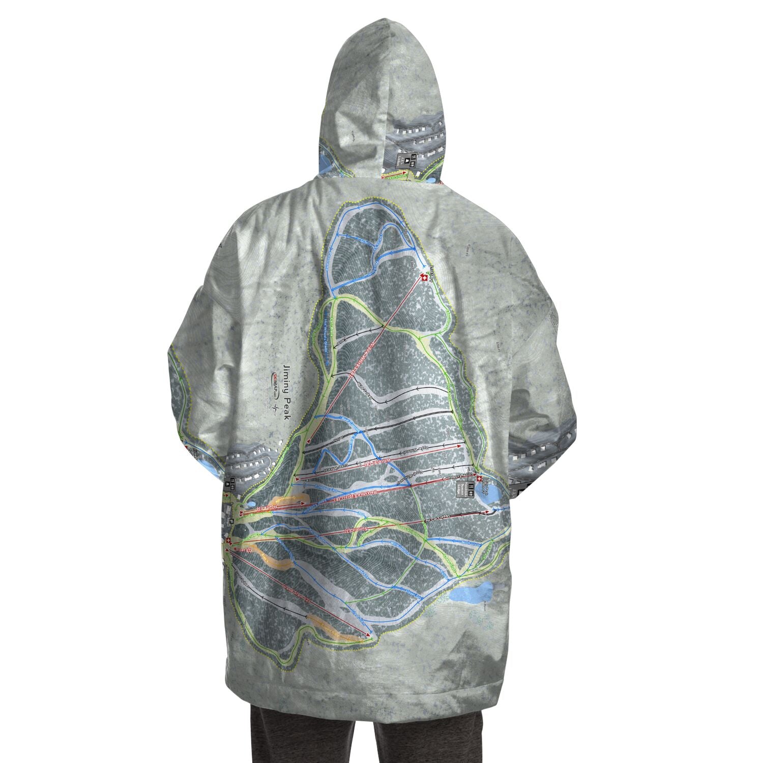 Jiminy Peak, Massachusetts Ski Trail Map Snug Hoodie