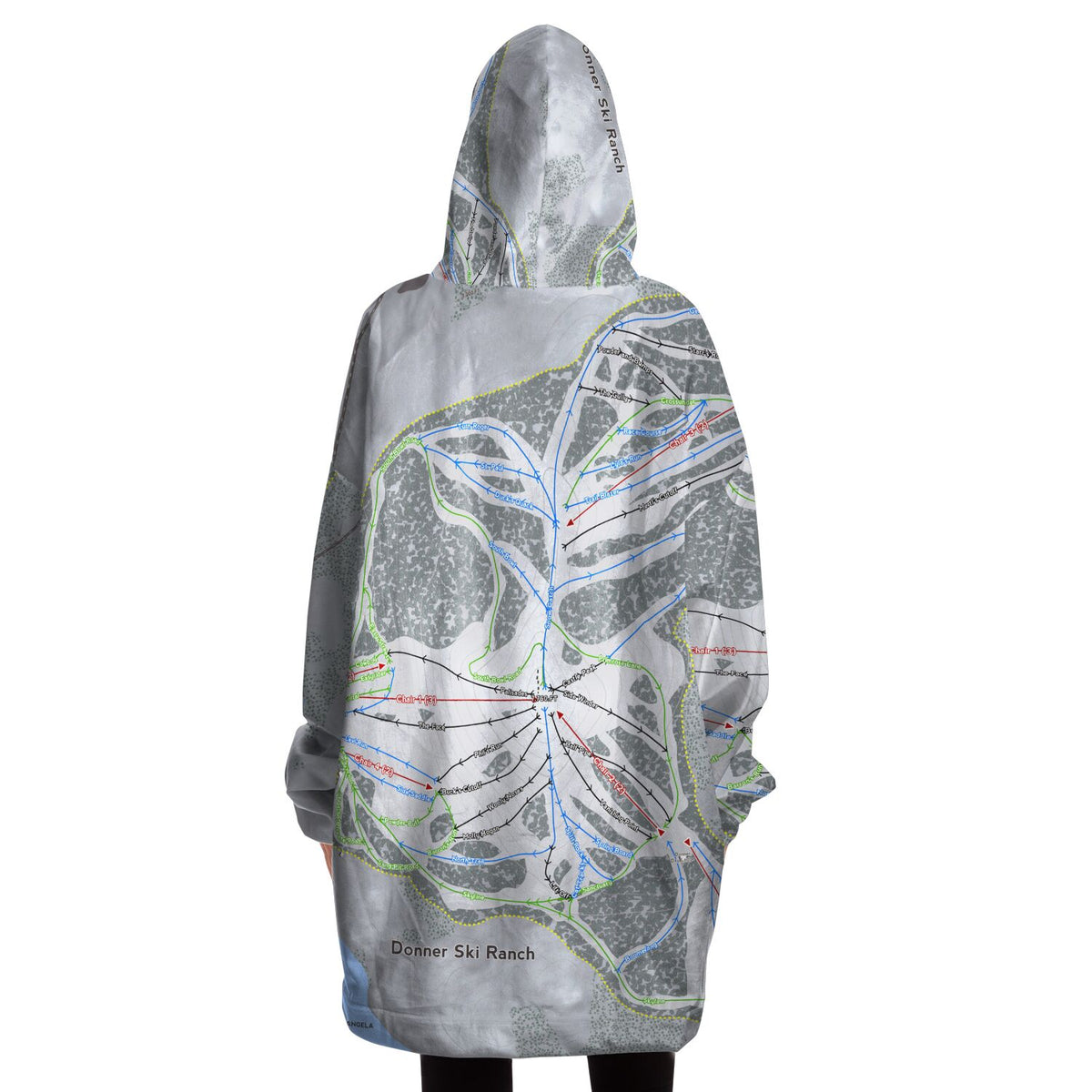 Donner Ski Ranch, California Ski Trail Map - Snug Hoodie