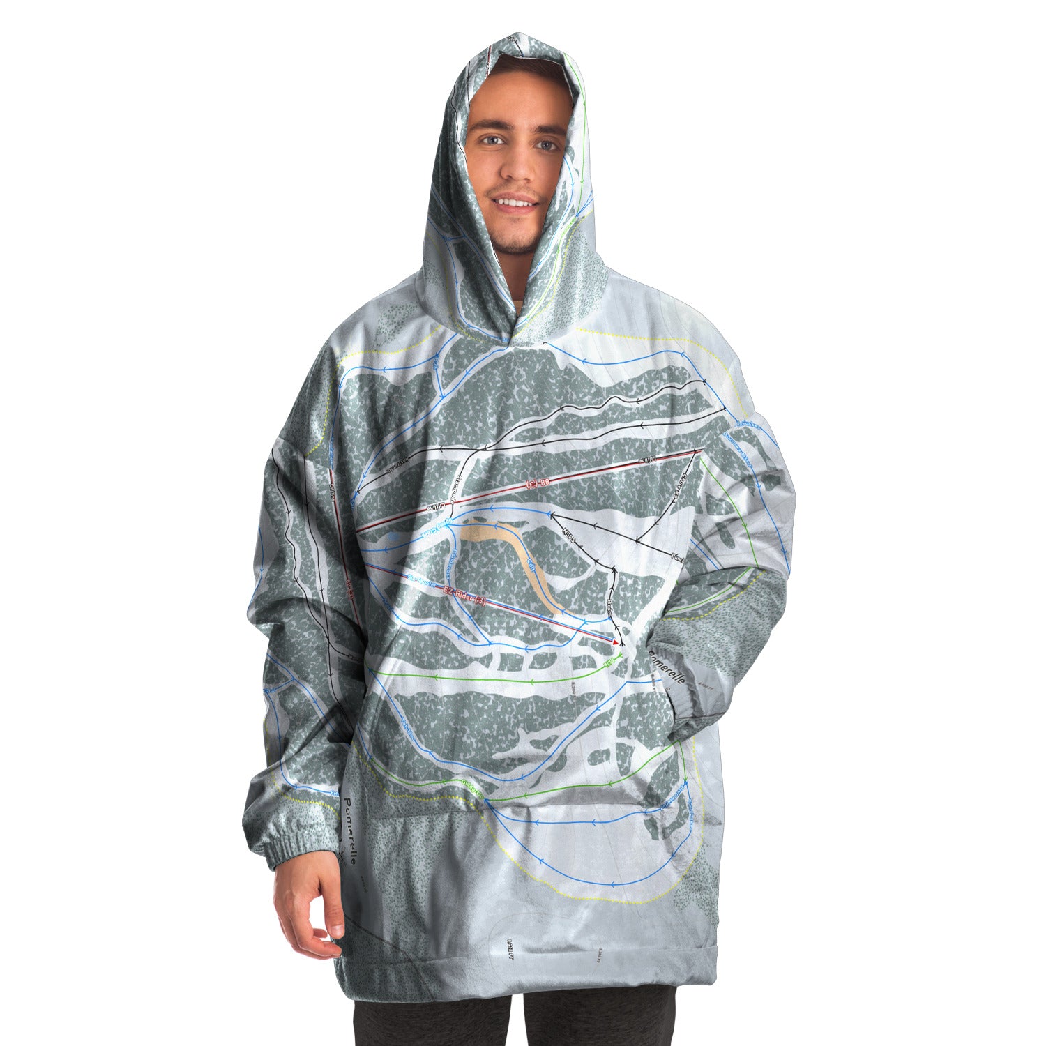 Pomerelle, Idaho Ski Trail Map Snug Hoodie