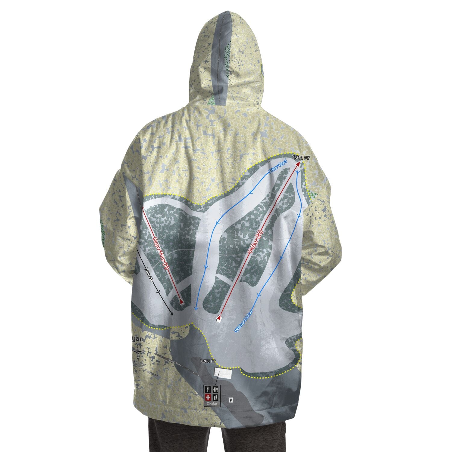 Paul Bunyan, Wisconsin Ski Trail Map - Snug Hoodie