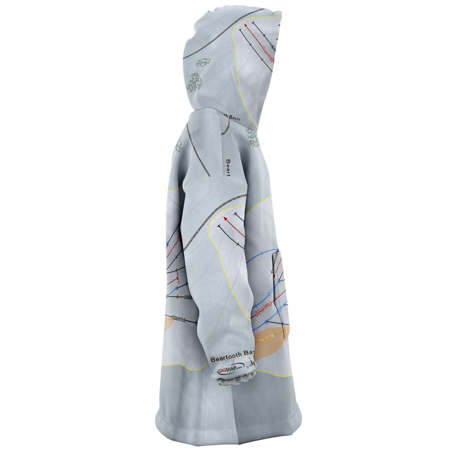 Beartooth Basin, Wyoming Ski Trail Map Snug Hoodie