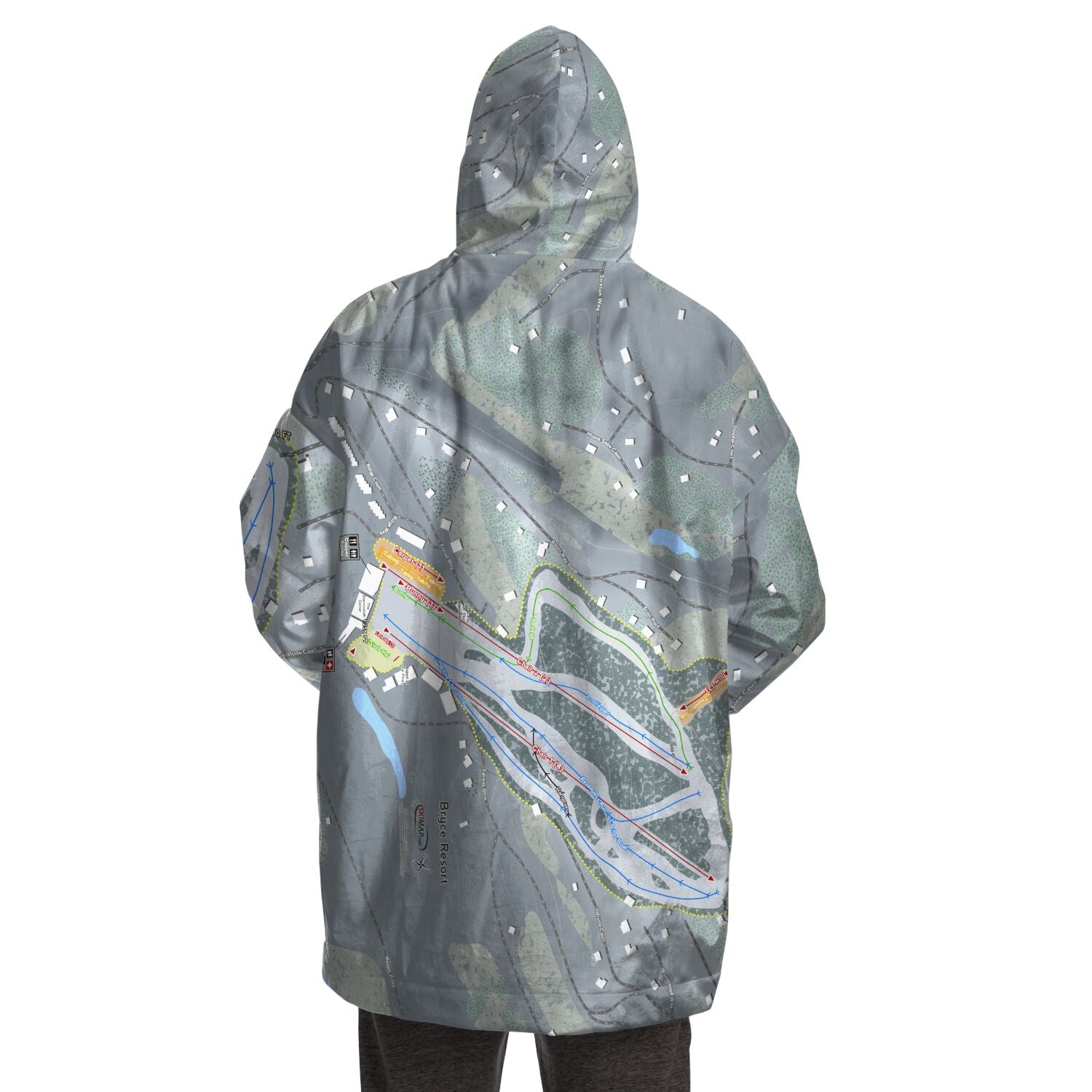 Bryce, Virginia Ski Trail Map - Snug Hoodie