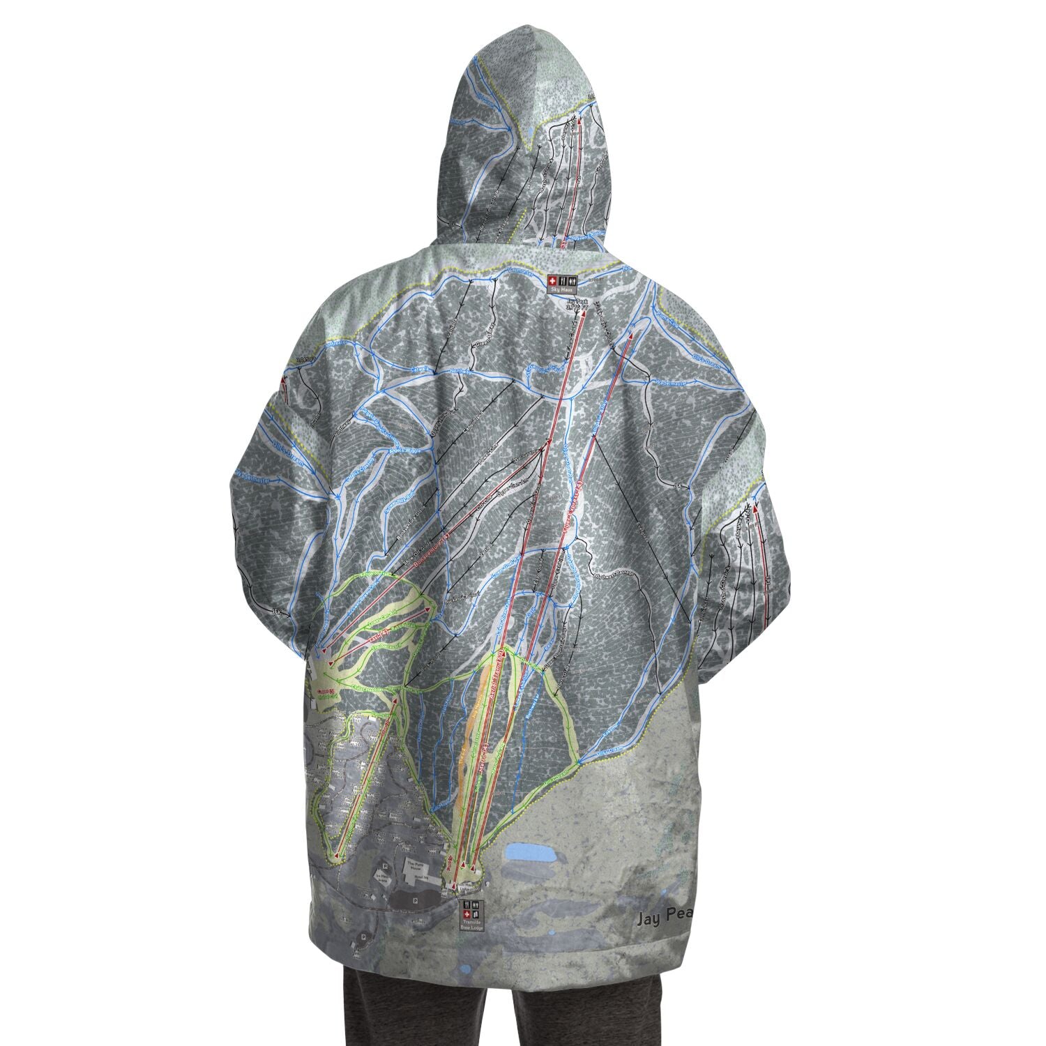 Jay Peak, Vermont Ski Trail Map - Snug Hoodie