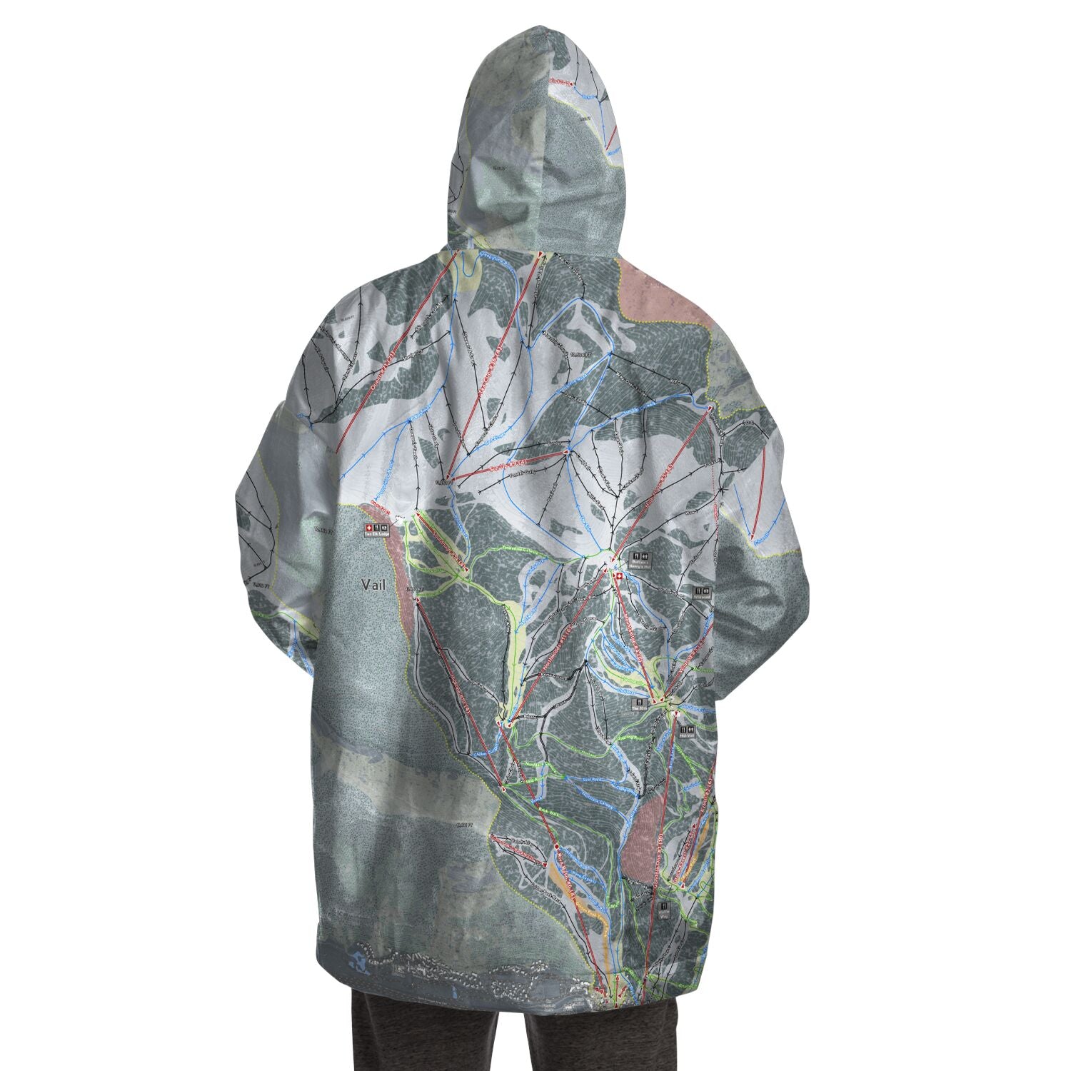 Vail, Colorado Ski Trail Map - Snug Hoodie