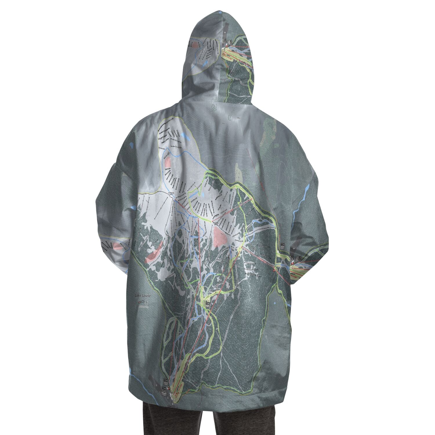 Lake Louise, Alberta Ski Trail Map - Snug Hoodie