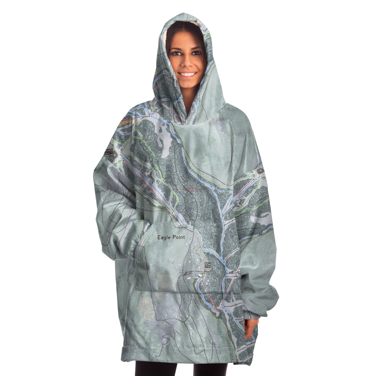 Eagle Point, Utah Ski Trail Map - Snug Hoodie