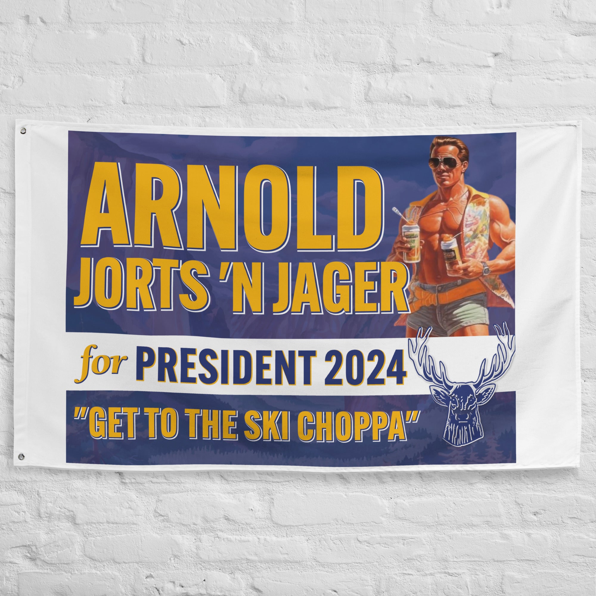 Arnold Jorts n' Jager For President 2024 Flag