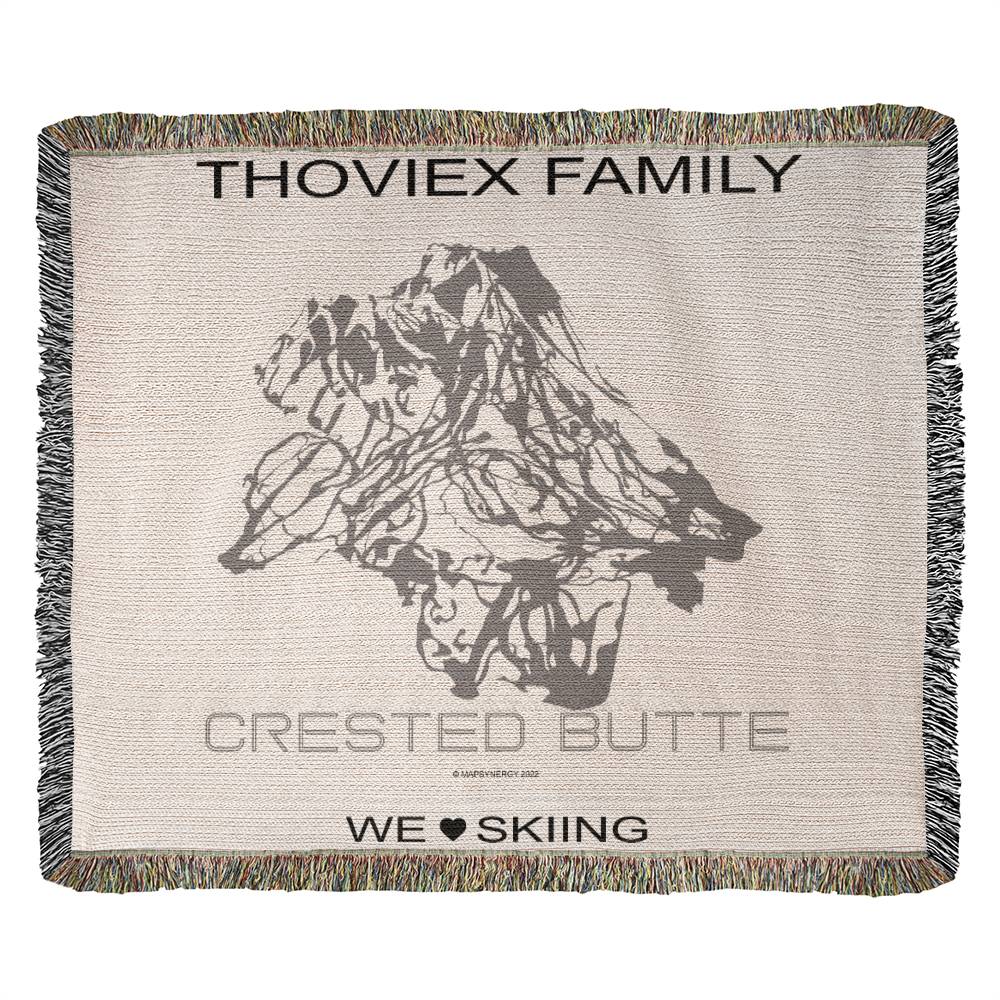 PERSONALIZED CRESTED BUTTE, COLORADO WOVEN BLANKET