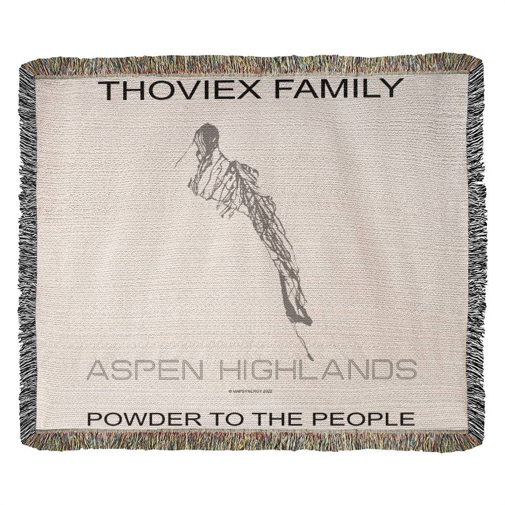 PERSONALIZED ASPEN HIGHLANDS, COLORADO WOVEN BLANKET