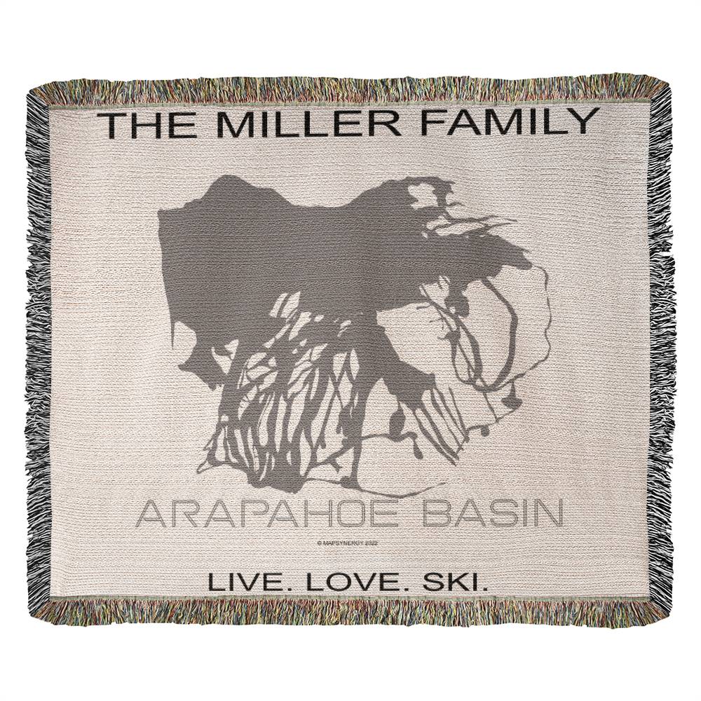 PERSONALIZED ARAPAHOE BASIN, COLORADO WOVEN BLANKET